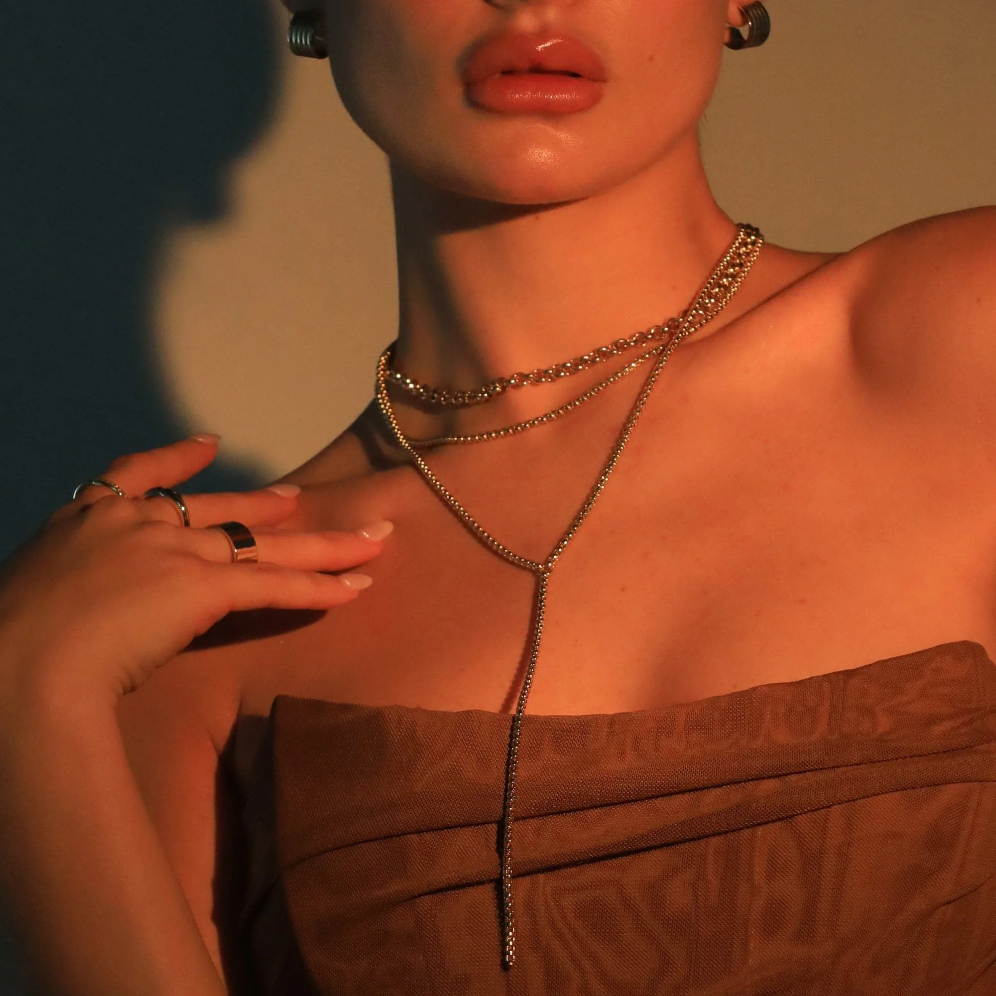 Thin Luciana Box Chain Lariat by eklexic jewelry - Image 3