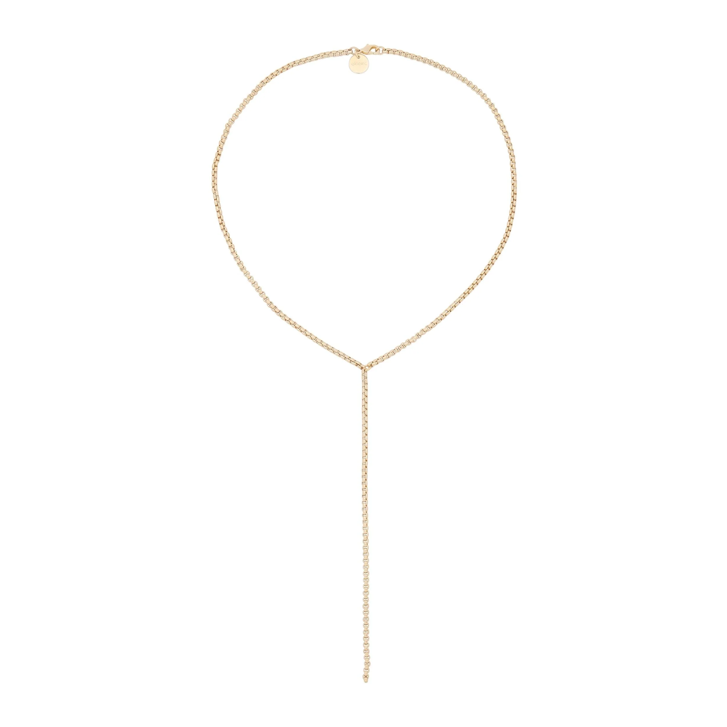 Thin Luciana Box Chain Lariat by eklexic jewelry - Image 4