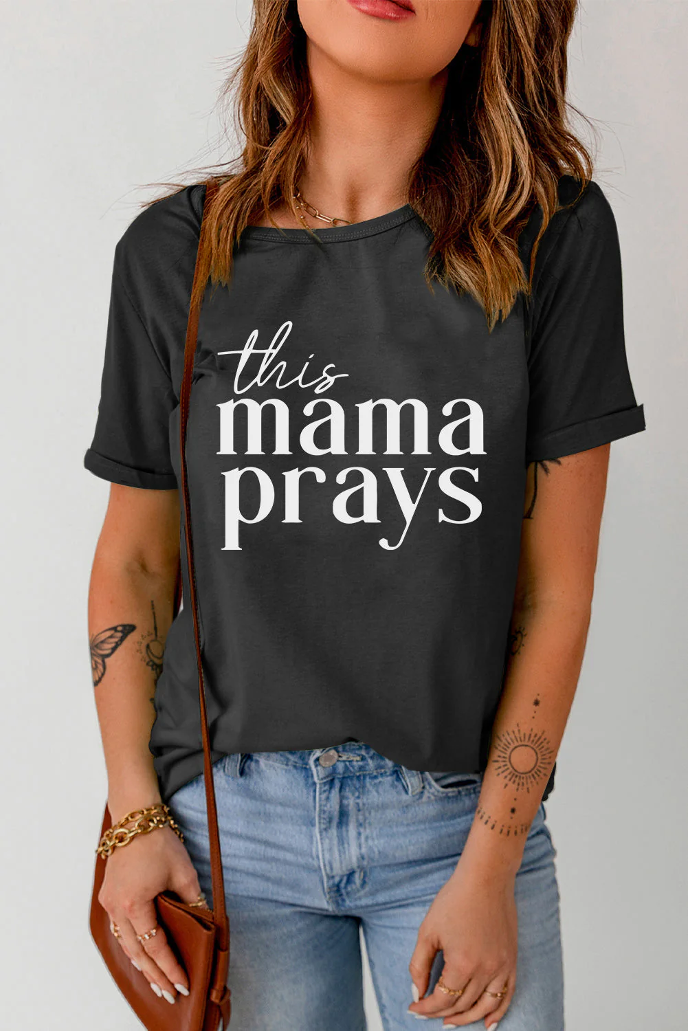 THIS MAMA PRAYS Graphic Tee - Image 2