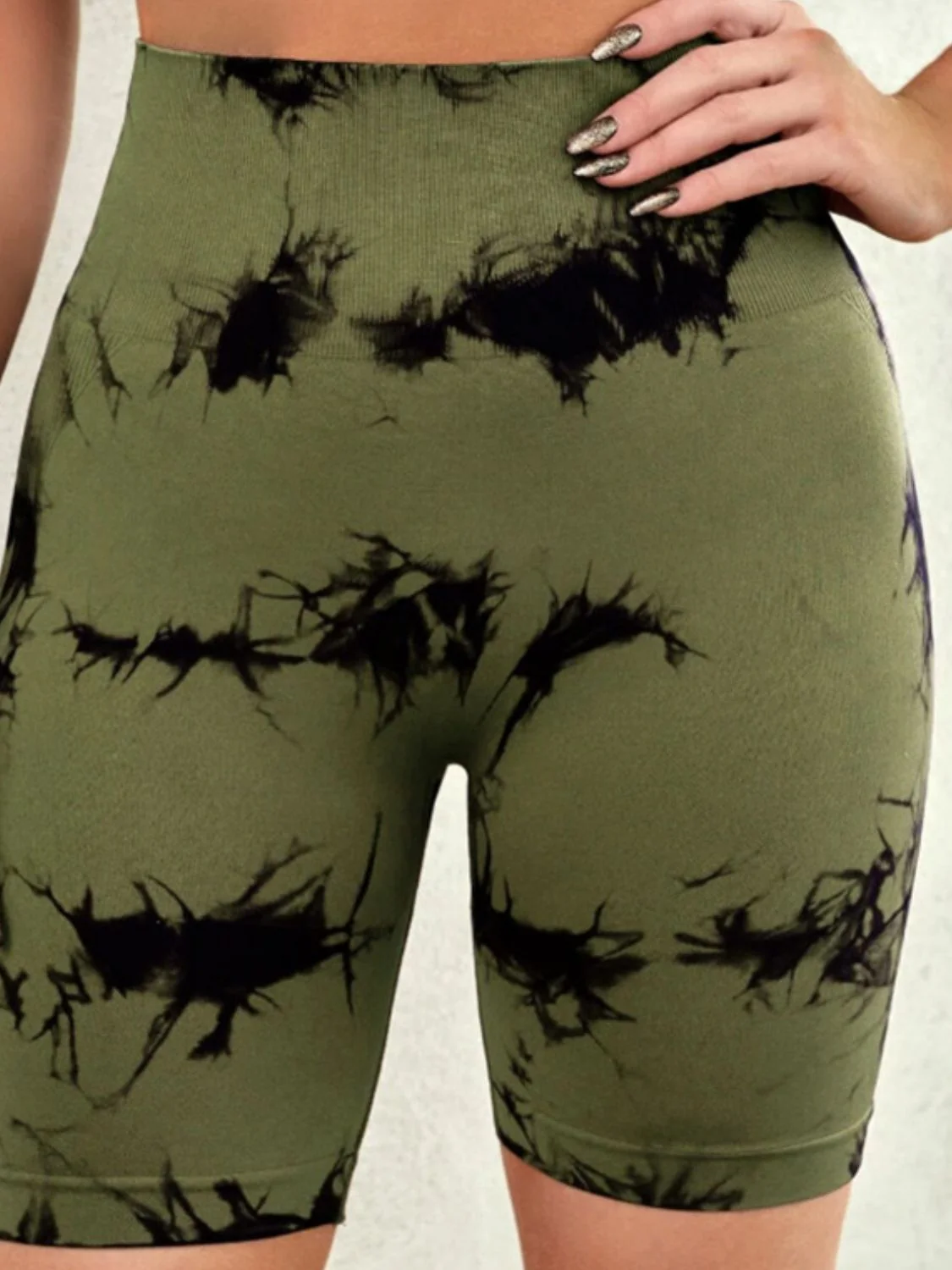 Tie-Dye High Waist Active Shorts - Image 11