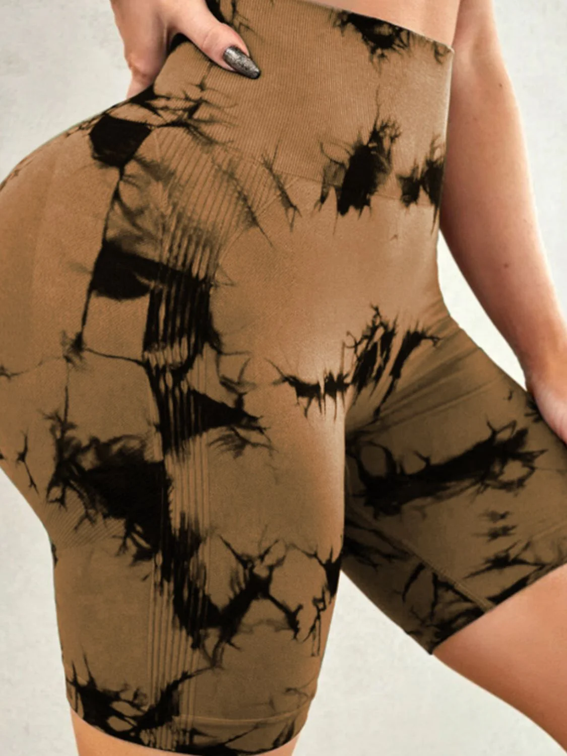 Tie-Dye High Waist Active Shorts - Image 15