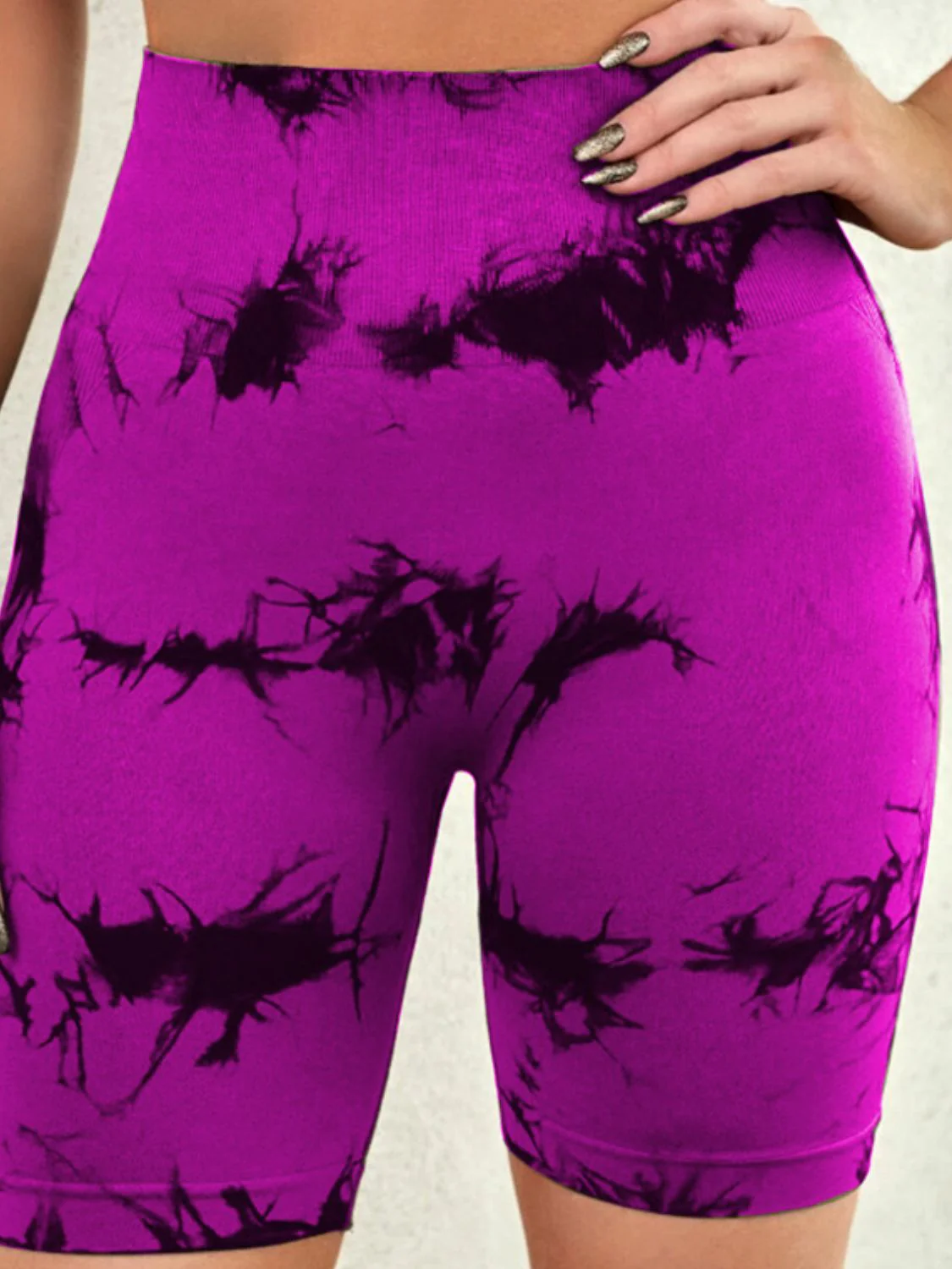Tie-Dye High Waist Active Shorts - Image 20