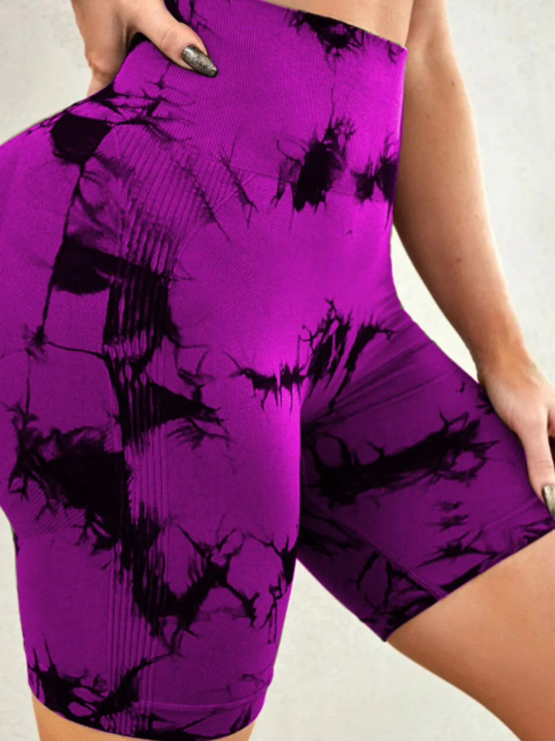 Tie-Dye High Waist Active Shorts - Image 21