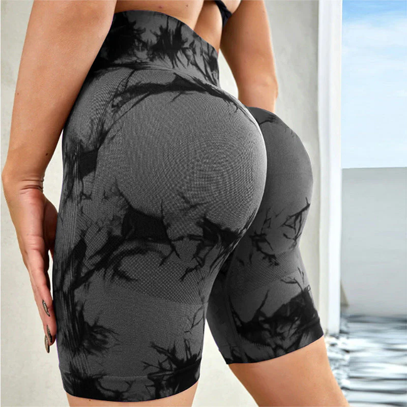 Tie-Dye High Waist Active Shorts - Image 4