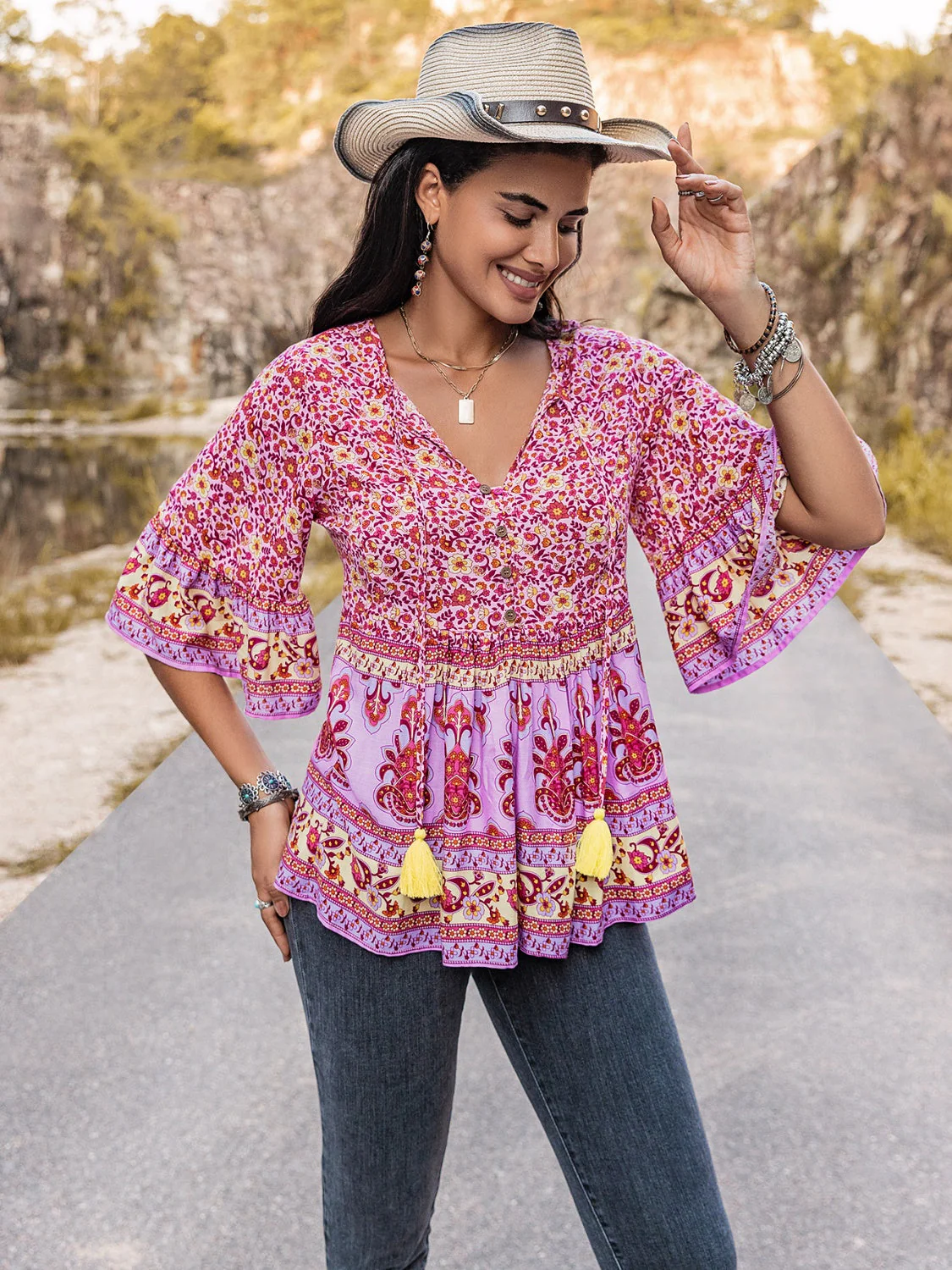 Tie Neck Babydoll Top - Image 3