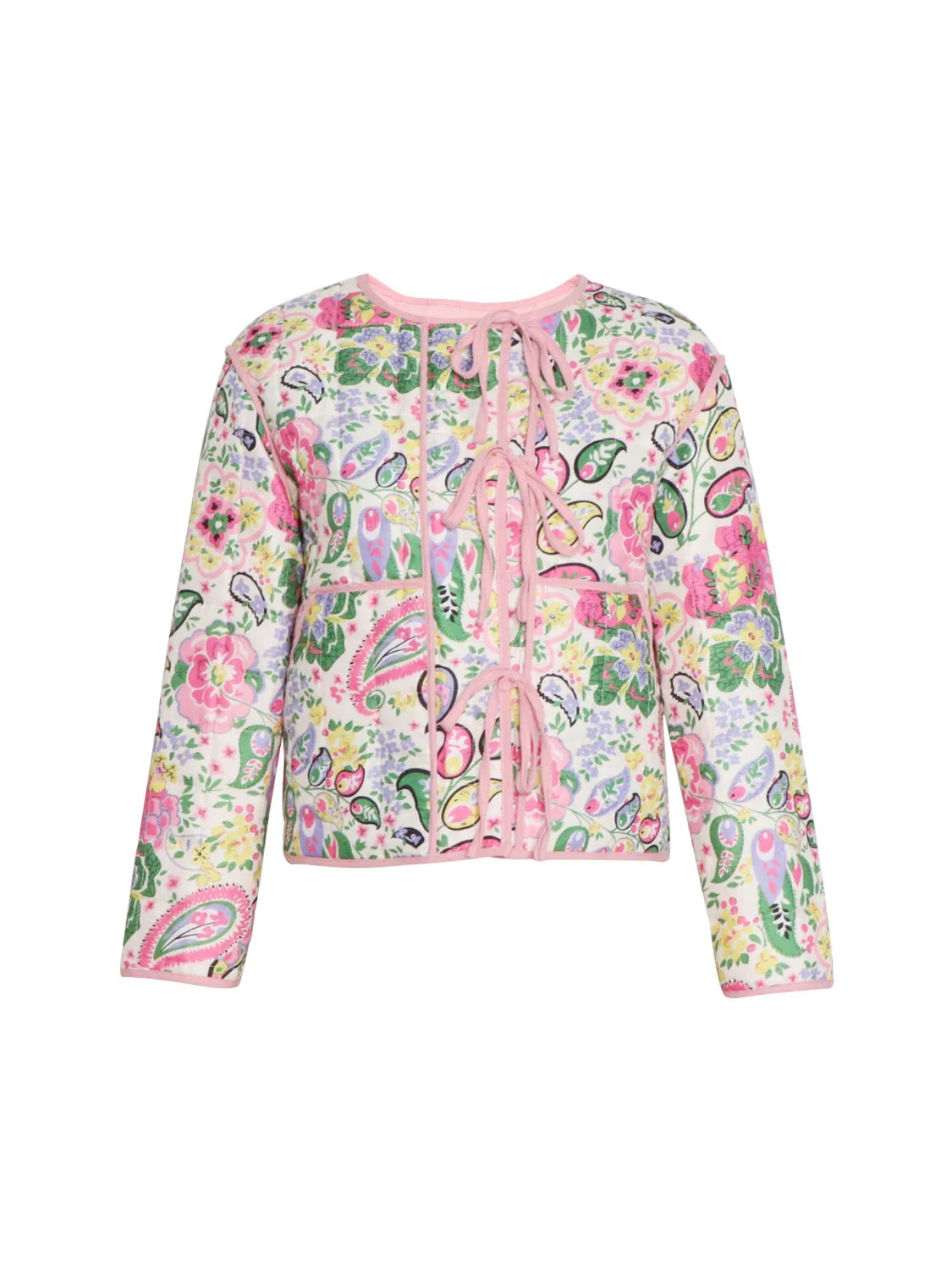 Tied Printed Long Sleeve Jacket - Image 8