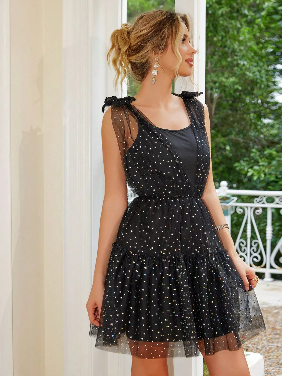Tied Scoop Neck Mini Cami Dress - Image 4