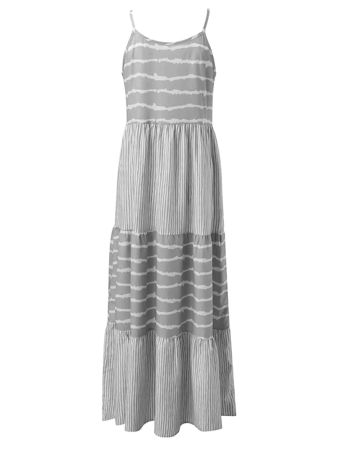 Tiered Striped Sleeveless Cami Dress - Image 2