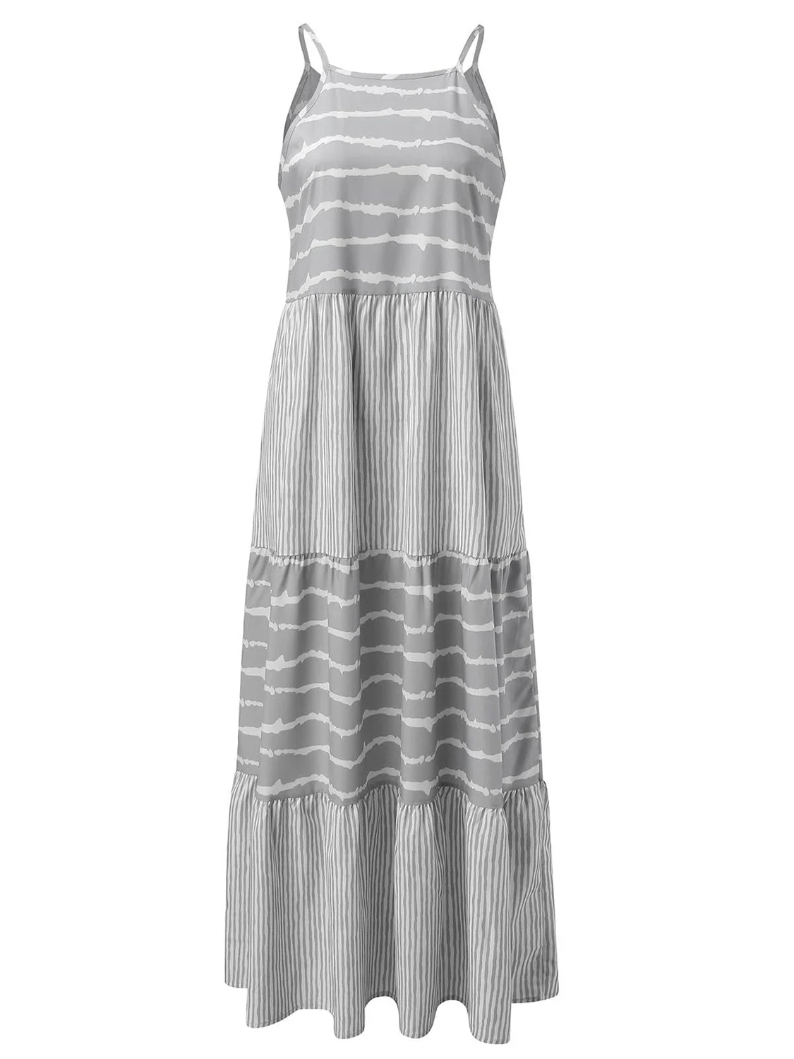 Tiered Striped Sleeveless Cami Dress - Image 3