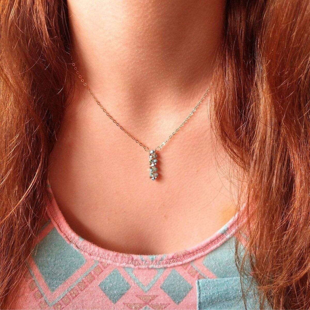 Tiny Super Sparkly Rock Candy Crystal Bar Necklace by Alexa Martha Designs - Image 2