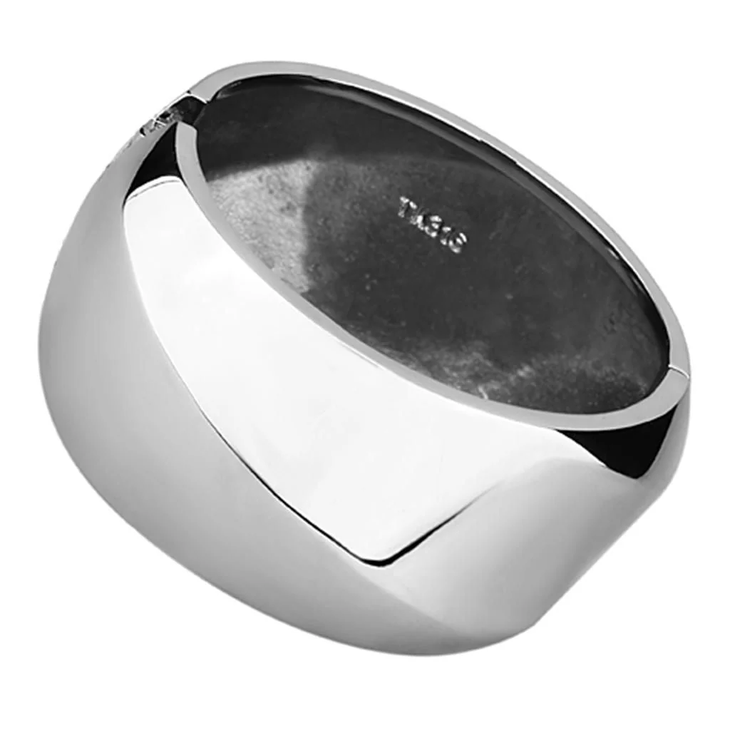 TK1153 - High polished (no plating) Stainless Steel Bangle with No Stone - Image 2