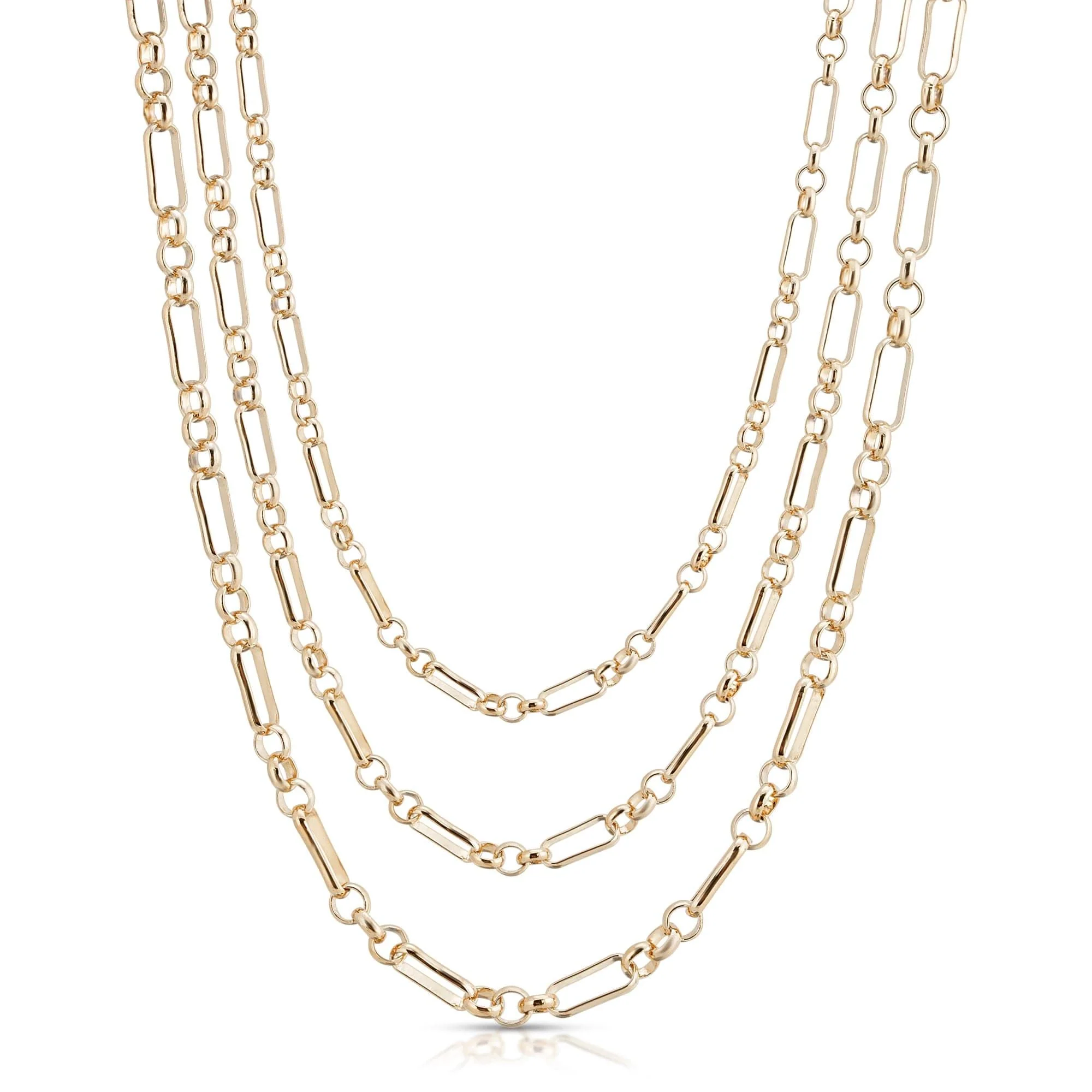 Triple Small Multi Link Chain Necklace by eklexic jewelry - Image 2