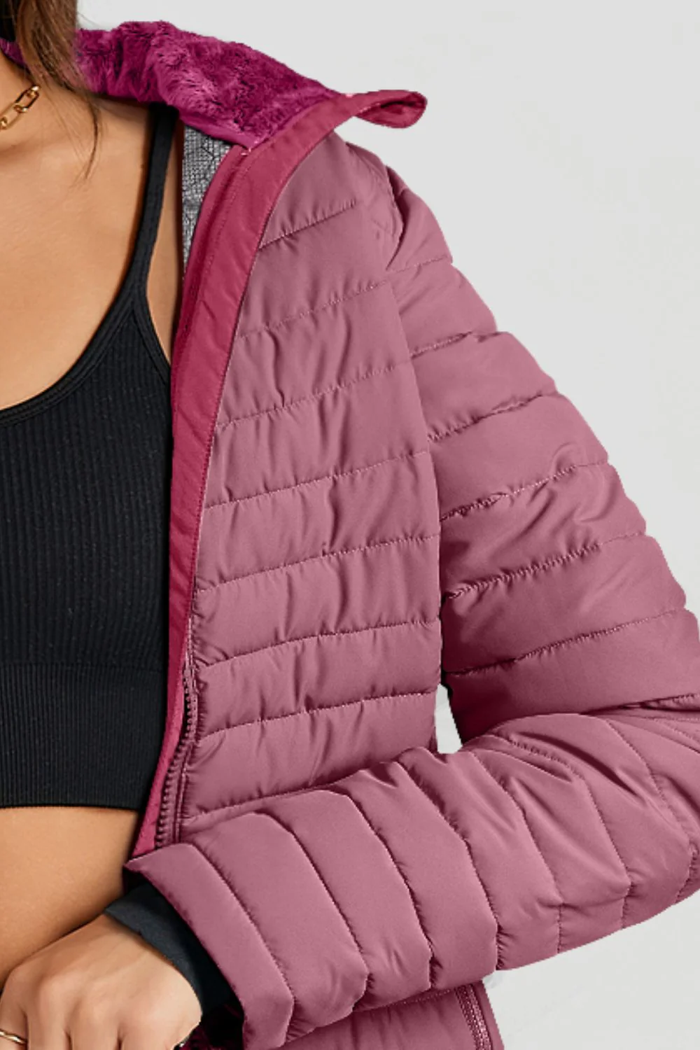 Turtleneck Zip Up Long Sleeve Jacket - Image 10
