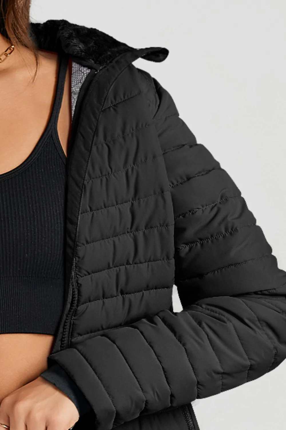 Turtleneck Zip Up Long Sleeve Jacket - Image 13