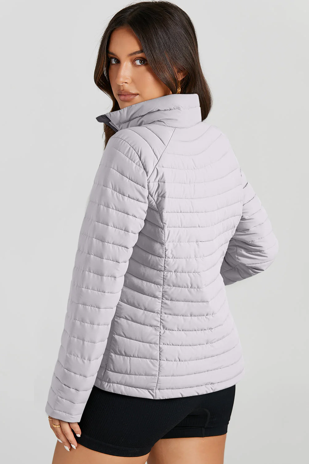 Turtleneck Zip Up Long Sleeve Jacket - Image 2