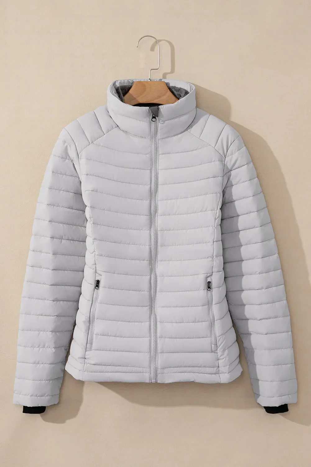 Turtleneck Zip Up Long Sleeve Jacket - Image 3