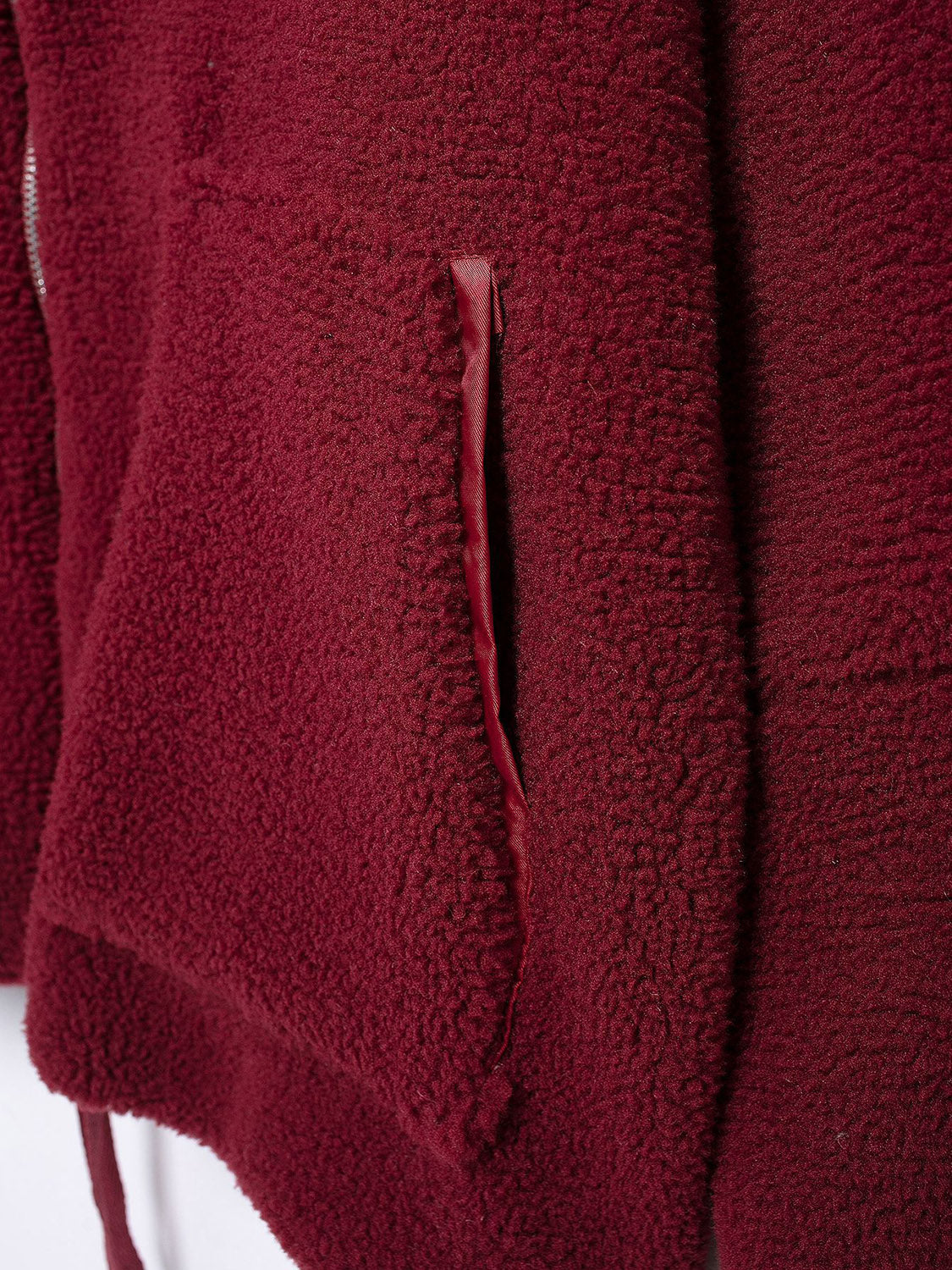 Turtleneck Zip Up Long Sleeve Plush Jacket - Image 12