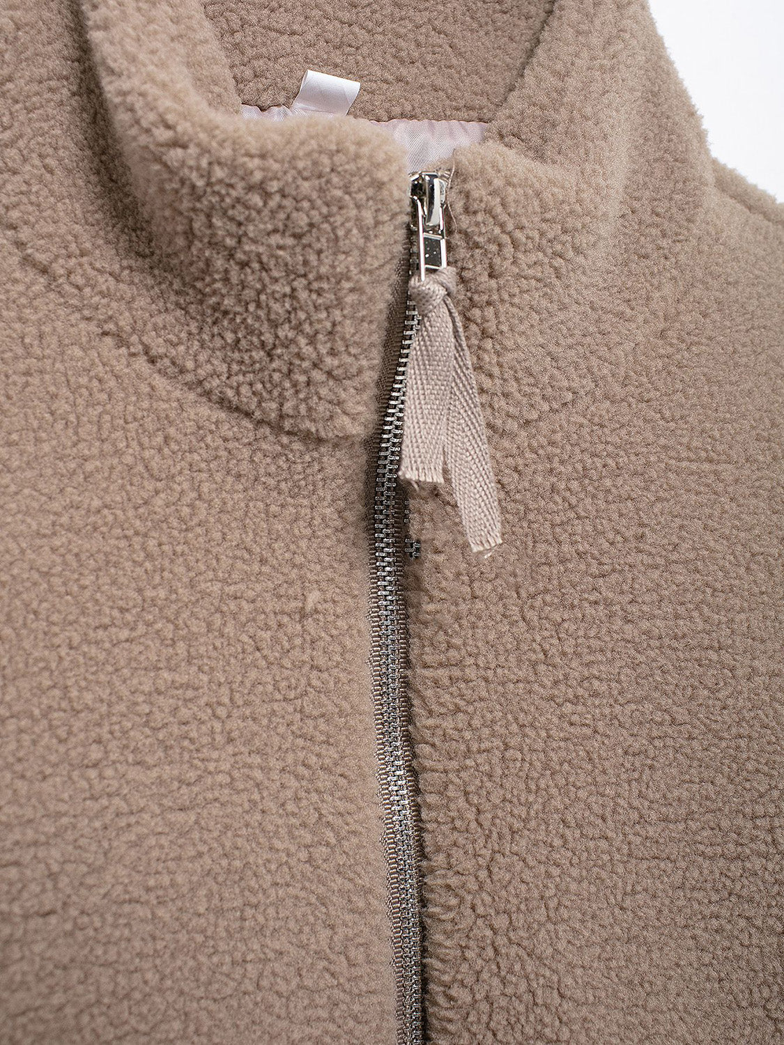 Turtleneck Zip Up Long Sleeve Plush Jacket - Image 16