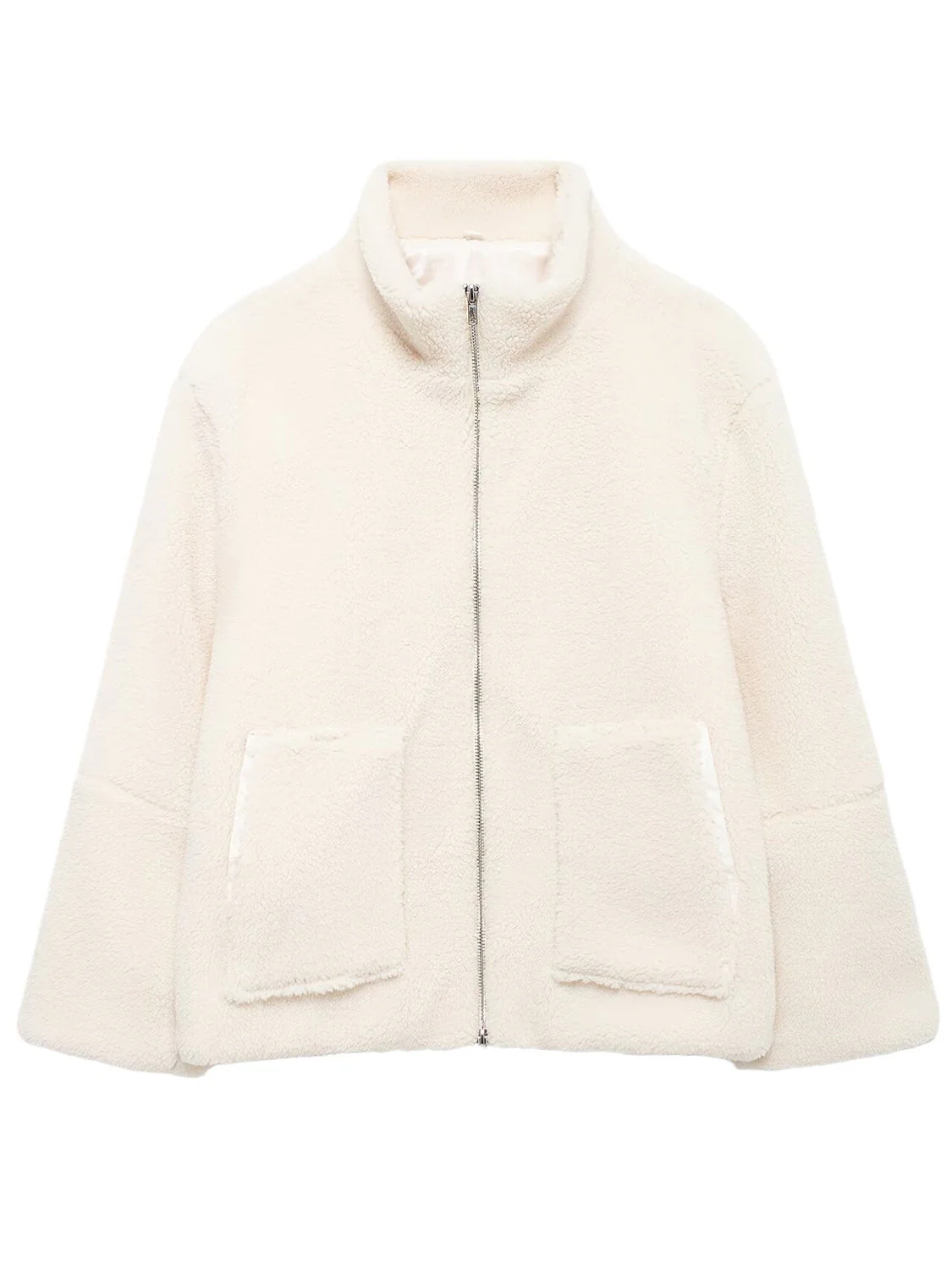 Turtleneck Zip Up Long Sleeve Plush Jacket - Image 23