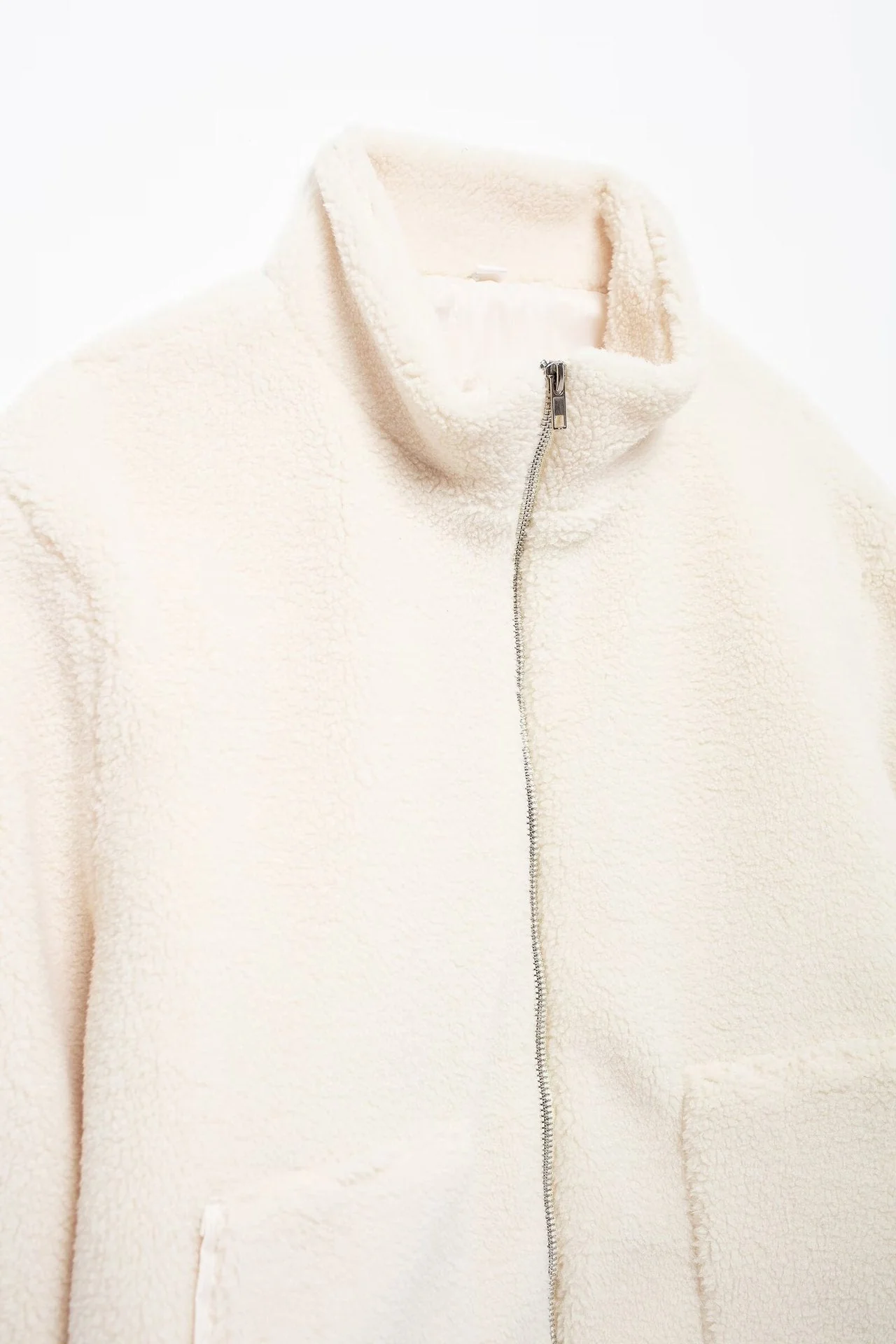 Turtleneck Zip Up Long Sleeve Plush Jacket - Image 24