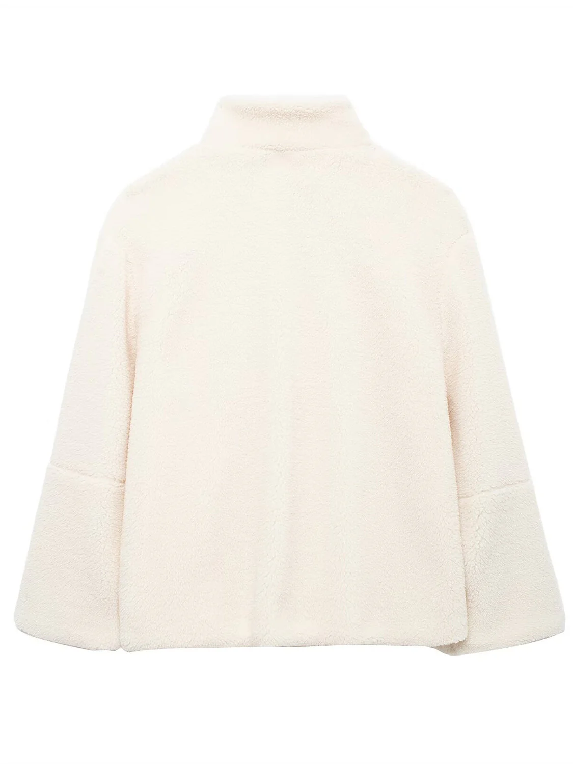 Turtleneck Zip Up Long Sleeve Plush Jacket - Image 26