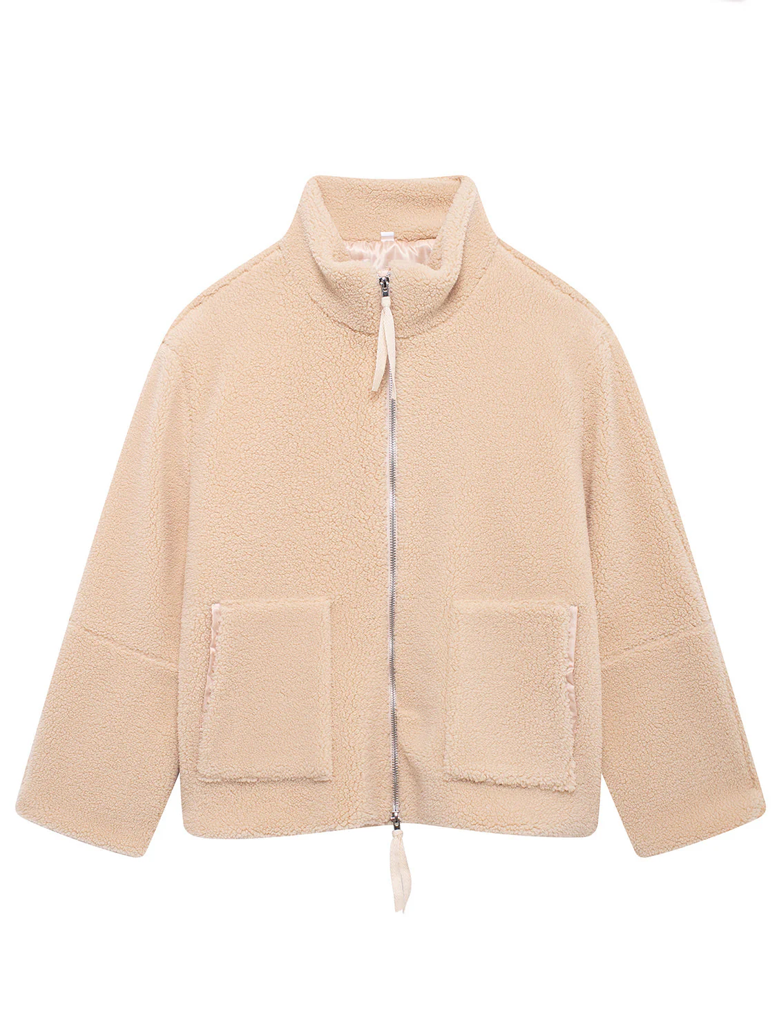 Turtleneck Zip Up Long Sleeve Plush Jacket - Image 34