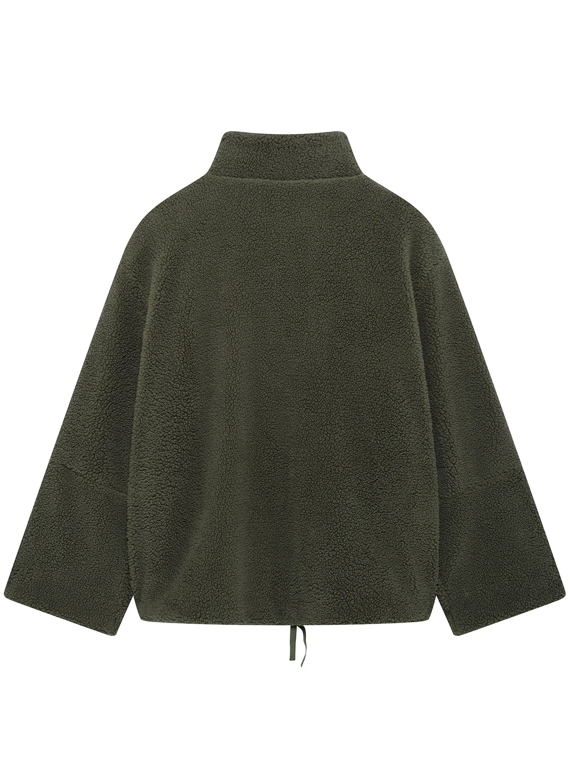Turtleneck Zip Up Long Sleeve Plush Jacket - Image 5