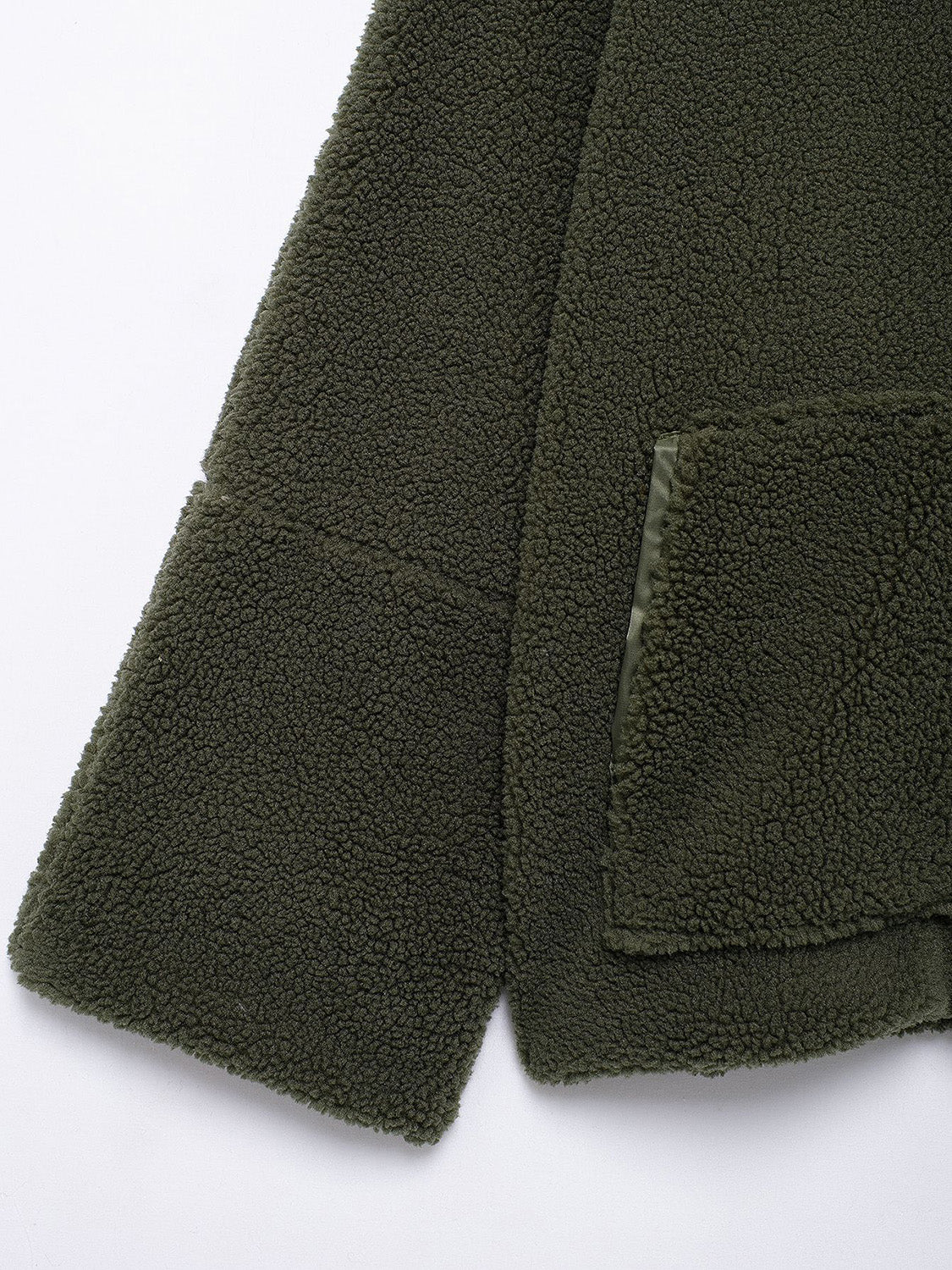 Turtleneck Zip Up Long Sleeve Plush Jacket - Image 6