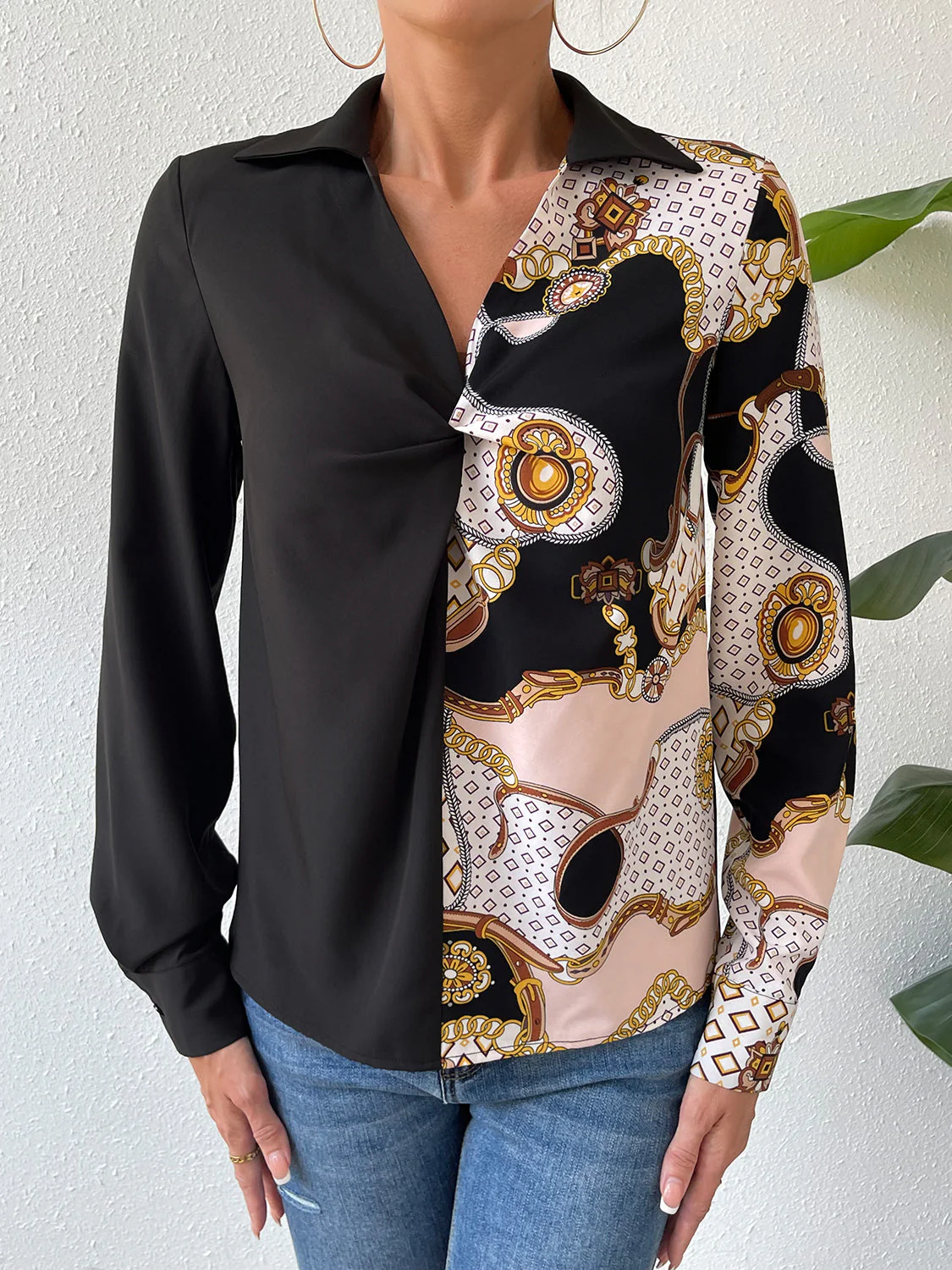 Twist Front Collared Blouse - Image 3
