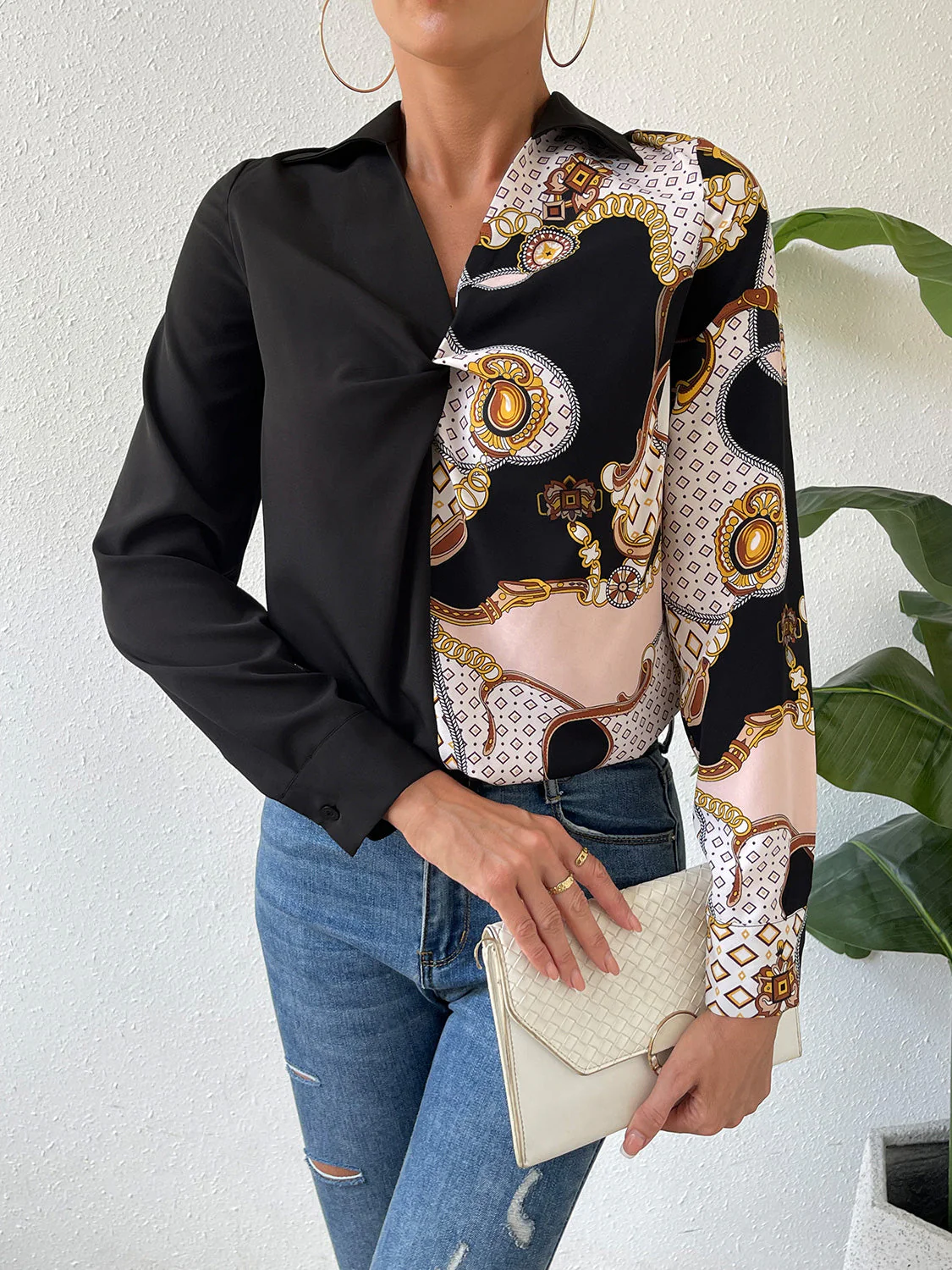 Twist Front Collared Blouse - Image 4