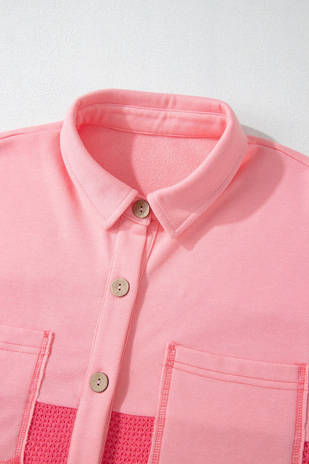 Two Tone Button Up Drop Shoulder Shacket - Image 6