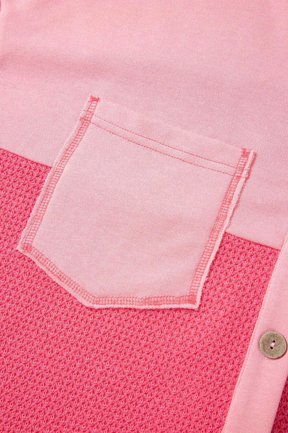 Two Tone Button Up Drop Shoulder Shacket - Image 7