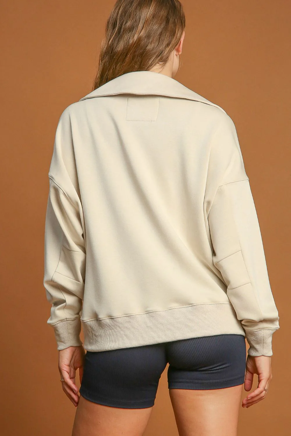 Umgee Johnny Collar Dropped Shoulder Sweatshirt - Image 2