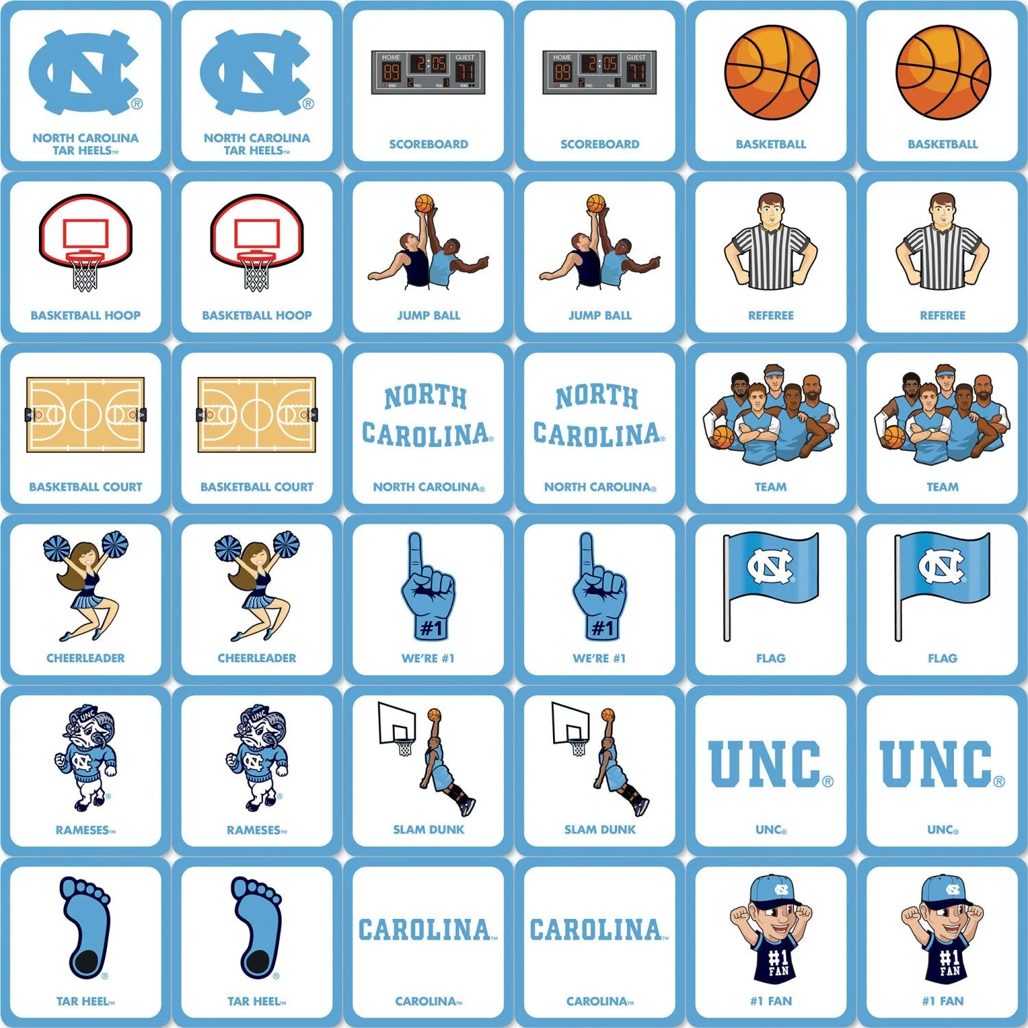 UNC Tar Heels Matching Game by MasterPieces Puzzle Company INC - Image 2