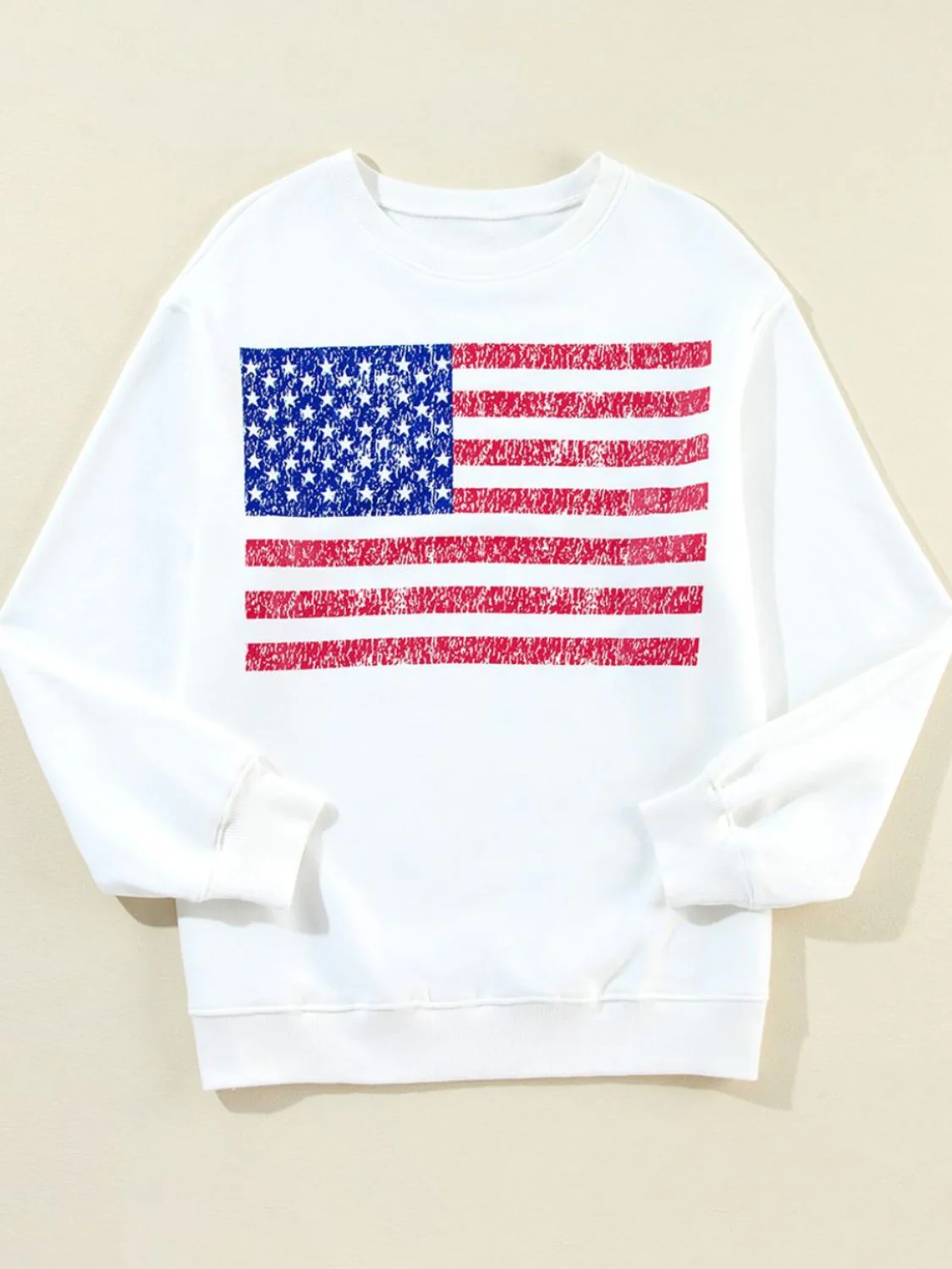 US Flag Round Neck Long Sleeve Sweatshirt - Image 8