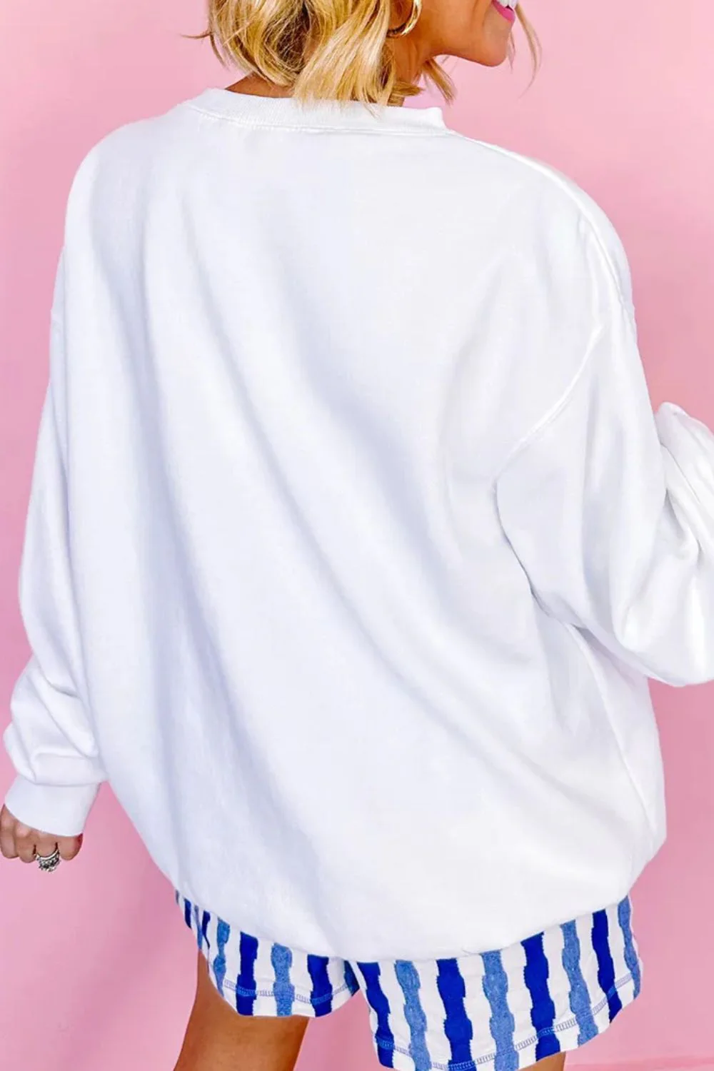 US Flag Round Neck Long Sleeve Sweatshirt - Image 2
