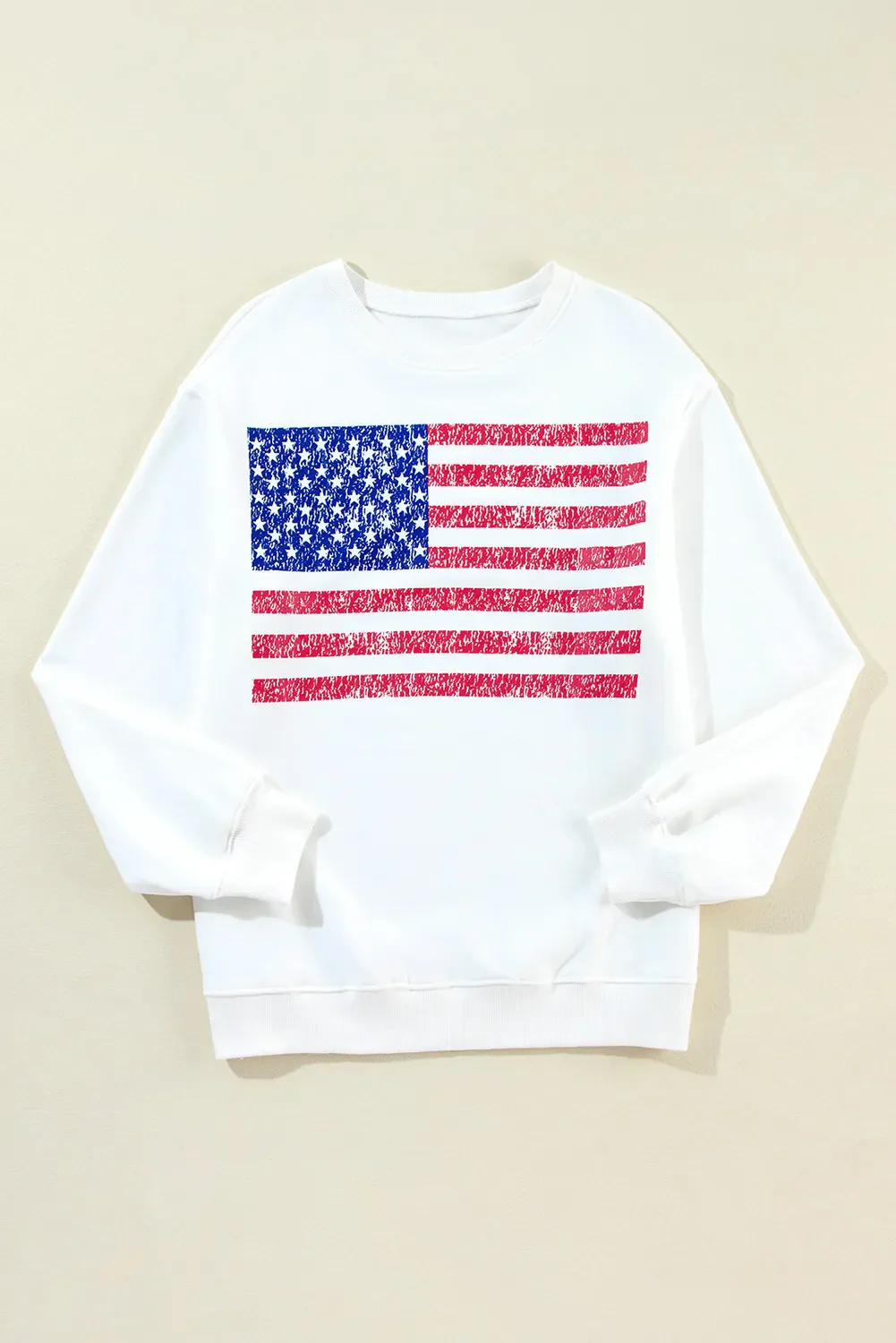US Flag Round Neck Long Sleeve Sweatshirt - Image 3