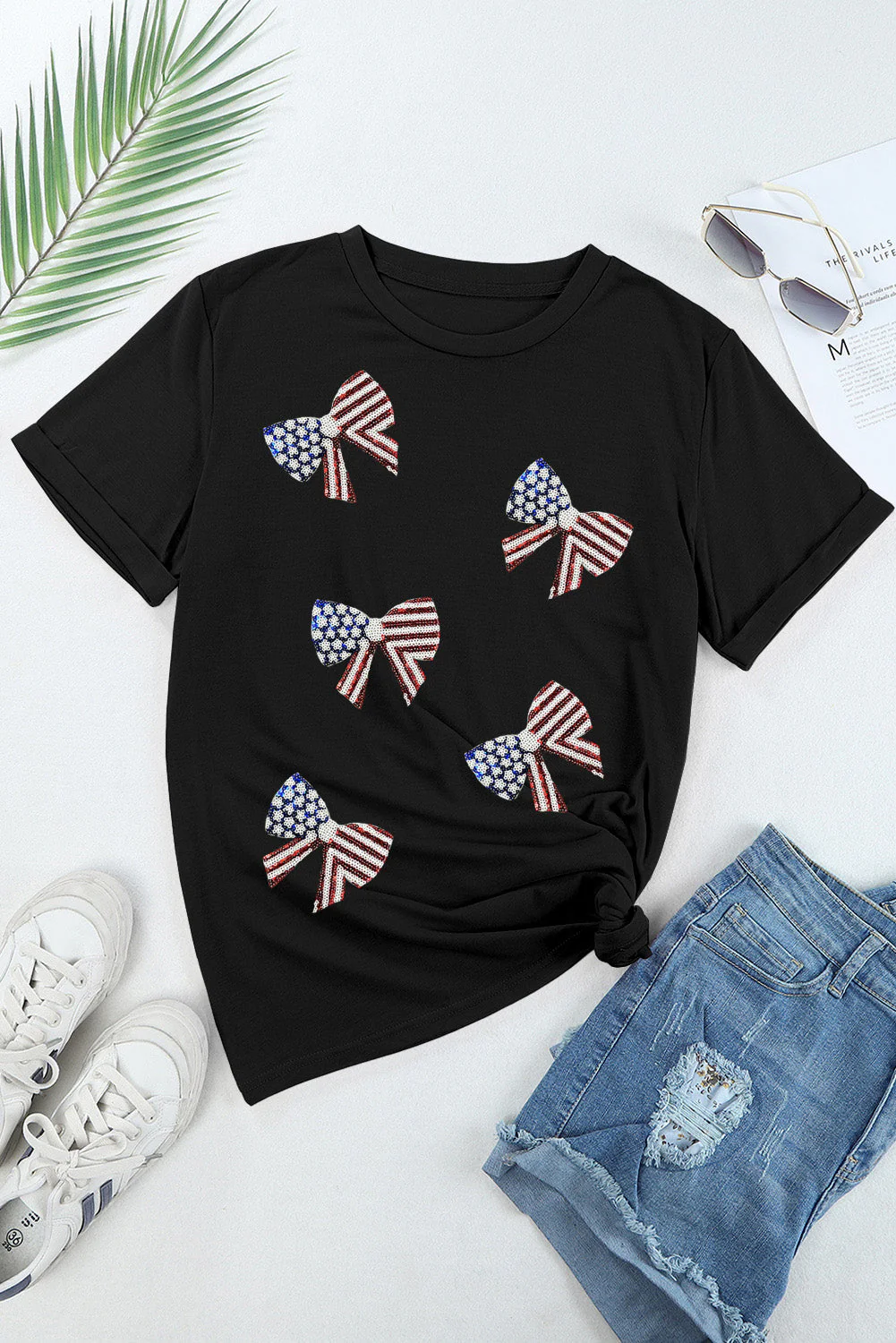 US Flag Round Neck Short Sleeve T-Shirt - Image 4