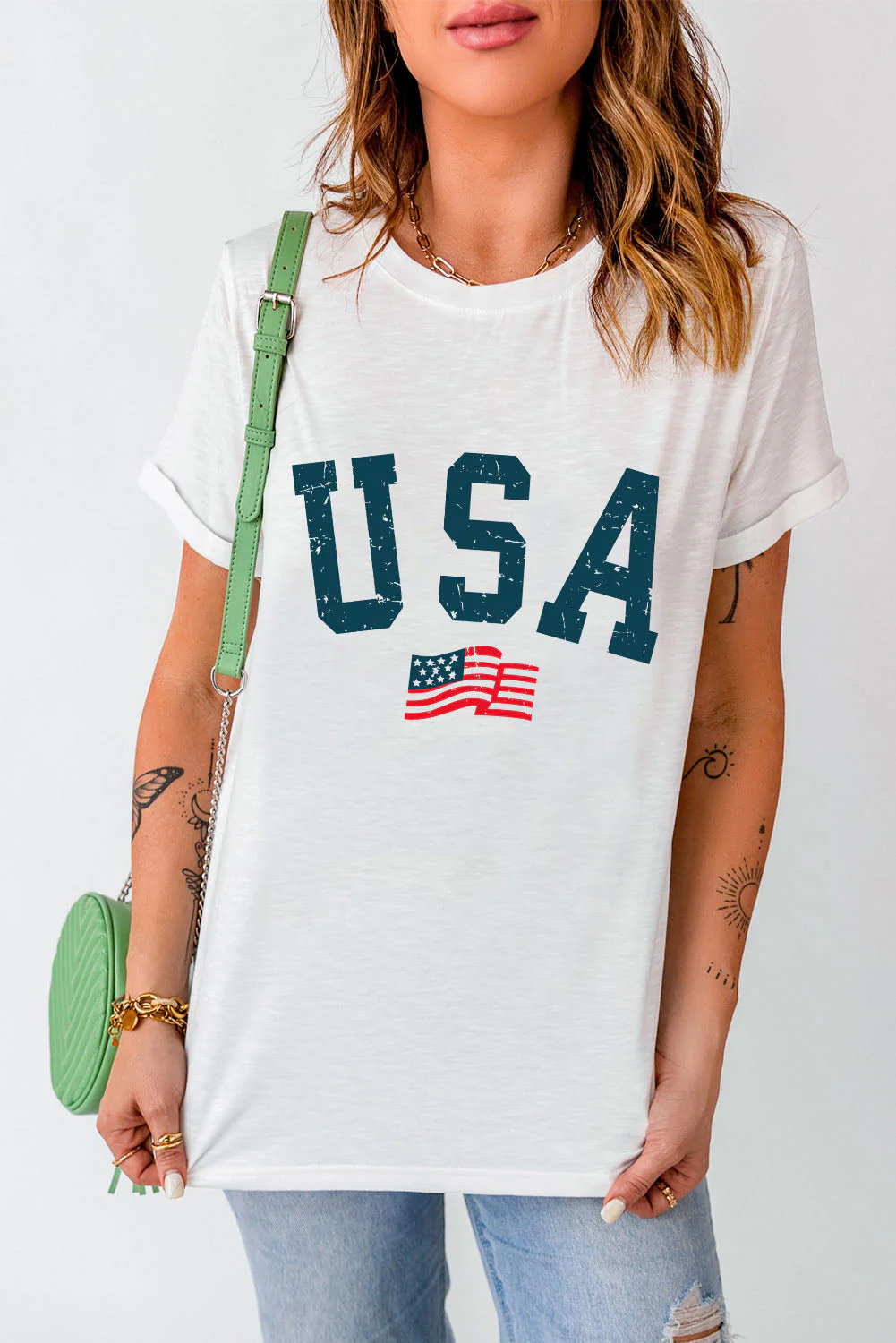 USA Round Neck Short Sleeve T-Shirt - Image 2