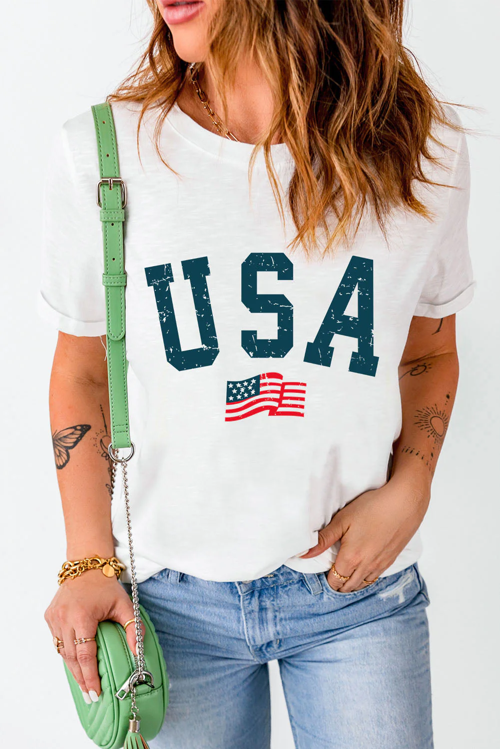 USA Round Neck Short Sleeve T-Shirt - Image 3