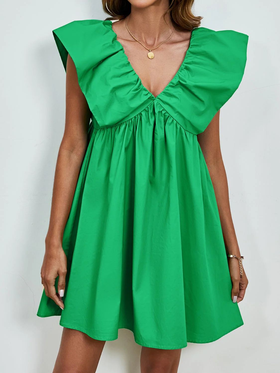 V-Neck Cap Sleeve Mini Dress - Image 10