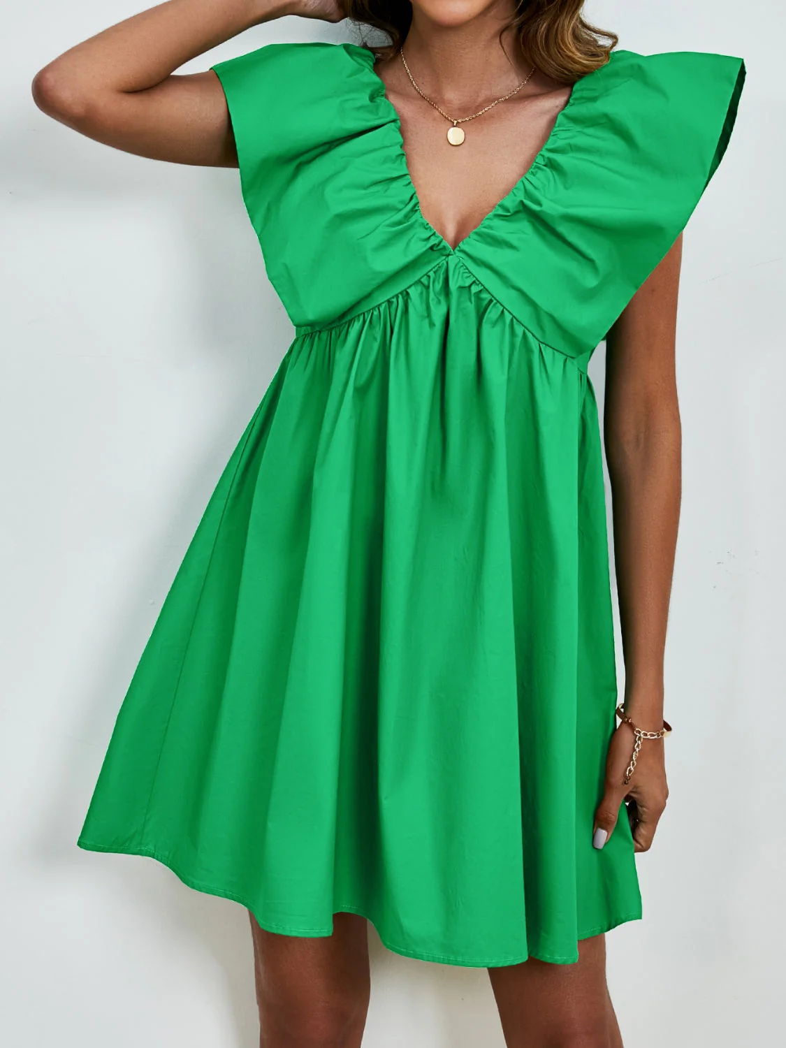 V-Neck Cap Sleeve Mini Dress - Image 11