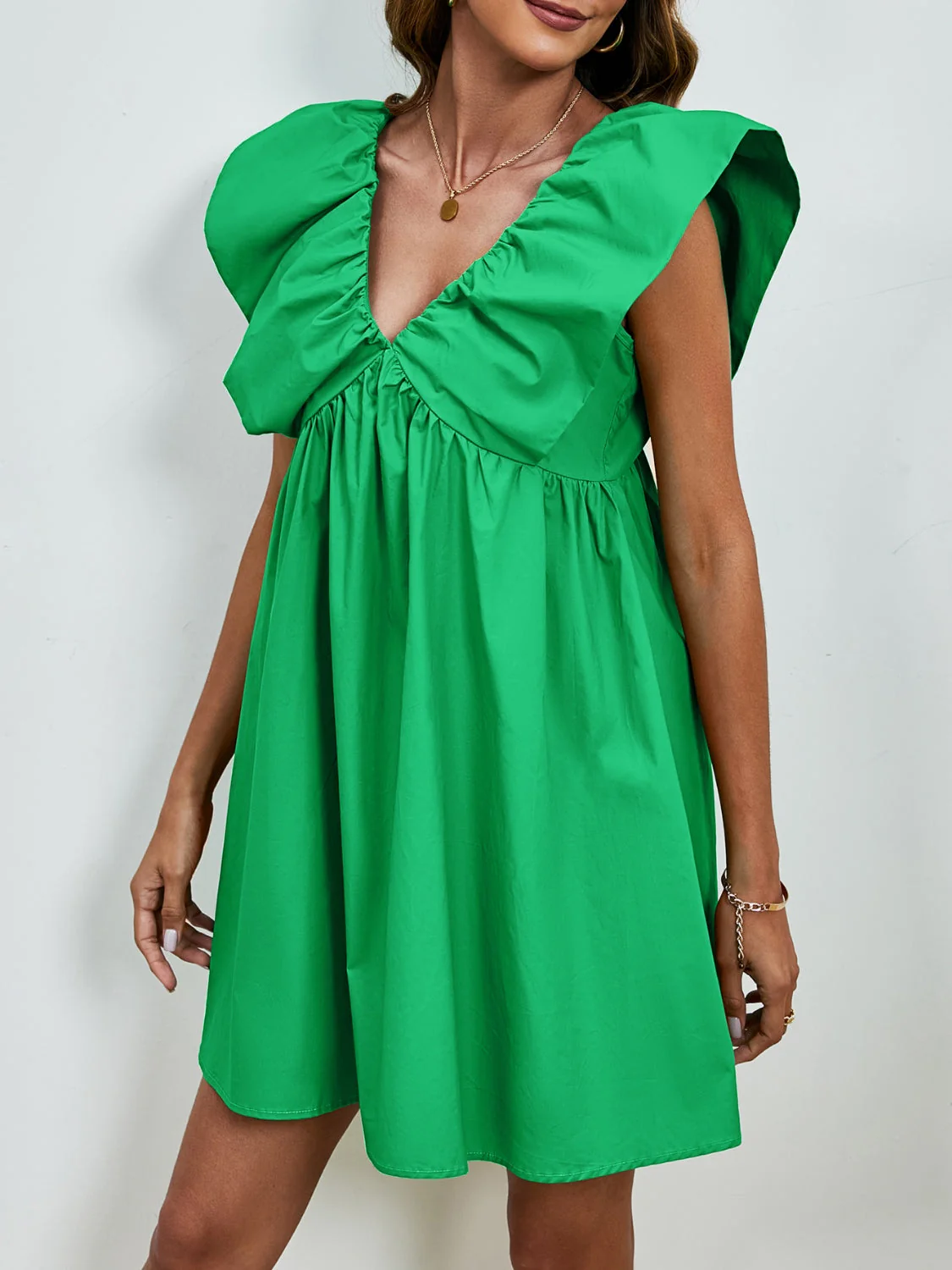 V-Neck Cap Sleeve Mini Dress - Image 13