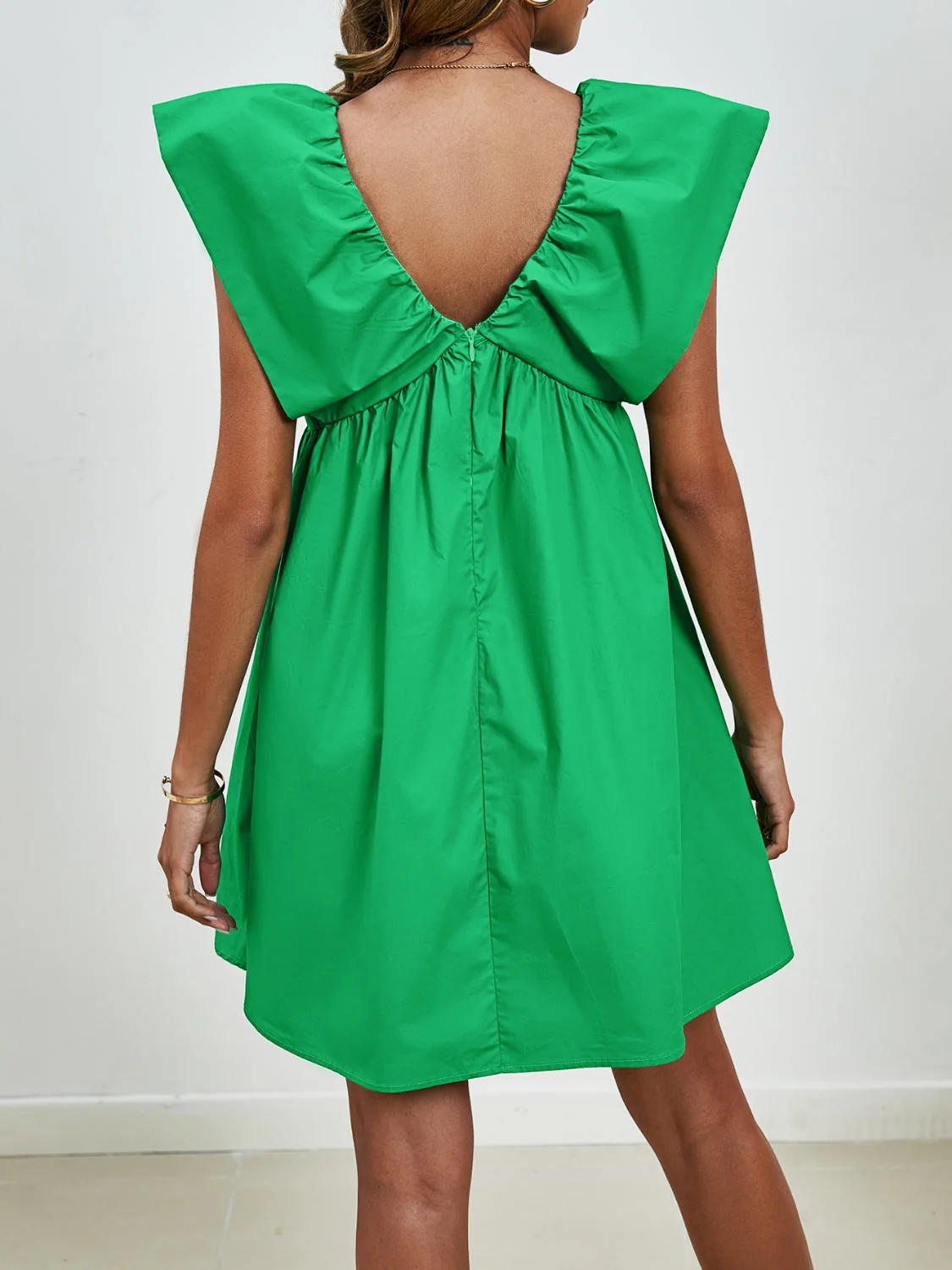 V-Neck Cap Sleeve Mini Dress - Image 16