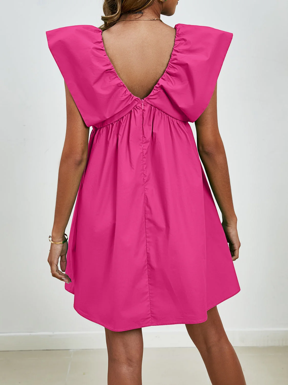 V-Neck Cap Sleeve Mini Dress - Image 24