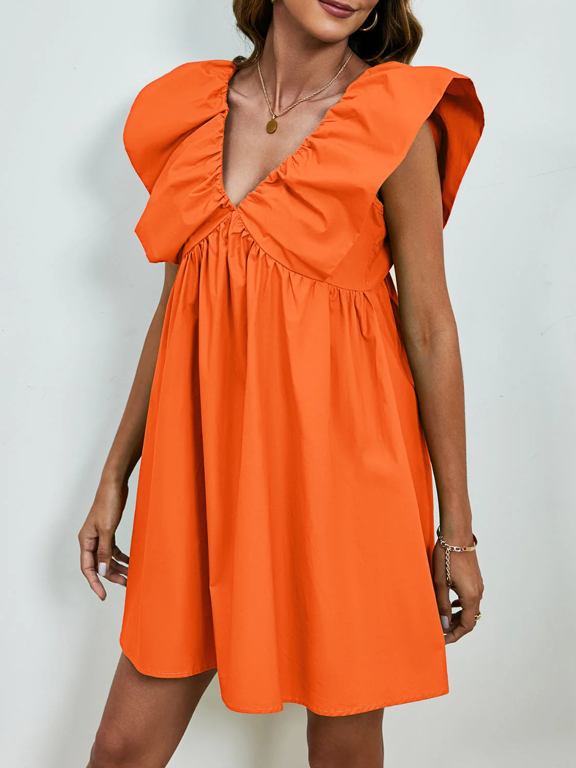 V-Neck Cap Sleeve Mini Dress - Image 5