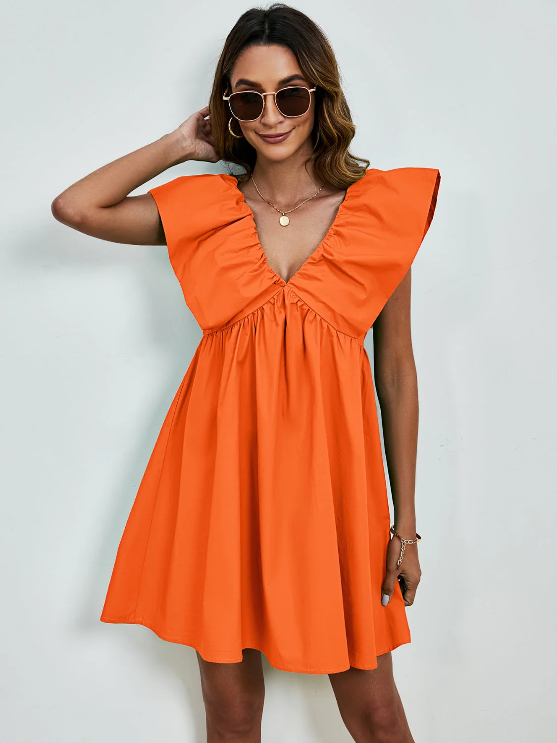 V-Neck Cap Sleeve Mini Dress - Image 7