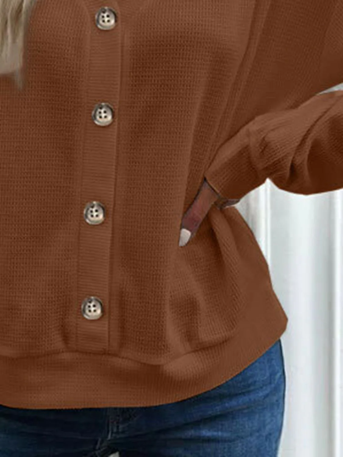 V-Neck Dropped Shoulder Blouse - Image 19