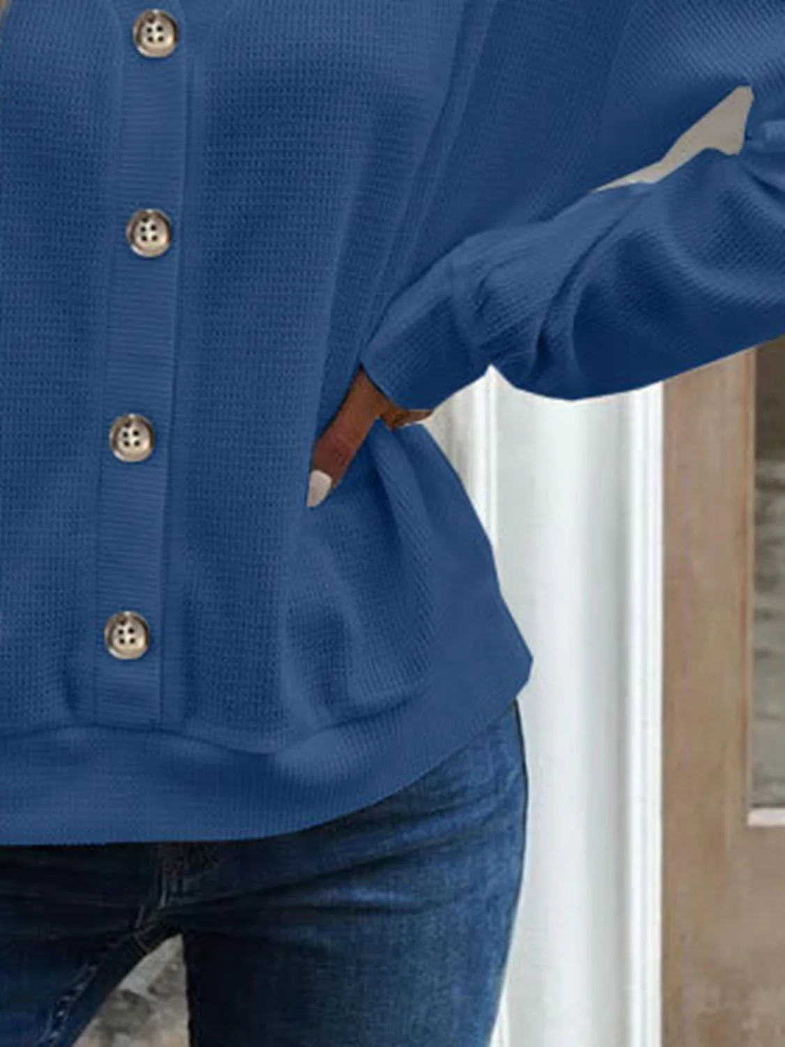 V-Neck Dropped Shoulder Blouse - Image 7