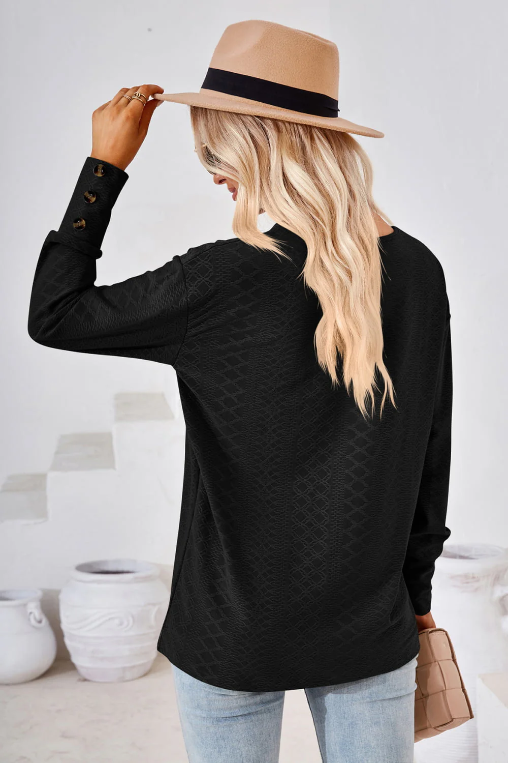 V-Neck Long Sleeve Blouse - Image 21